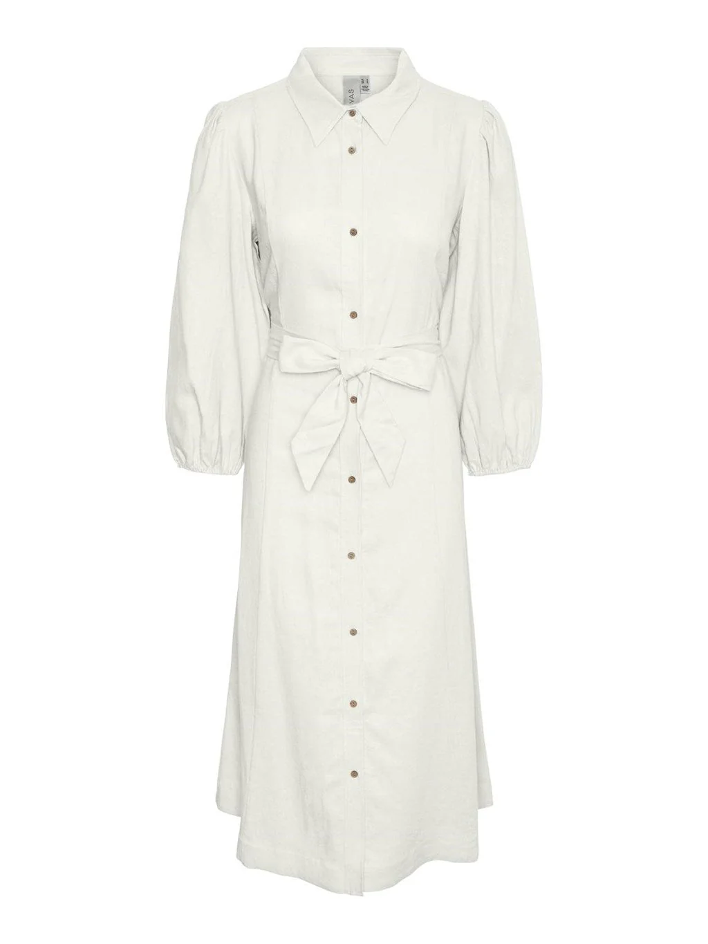 Flaxy 3/4 Linen Shirt Dress Star White - Image 2