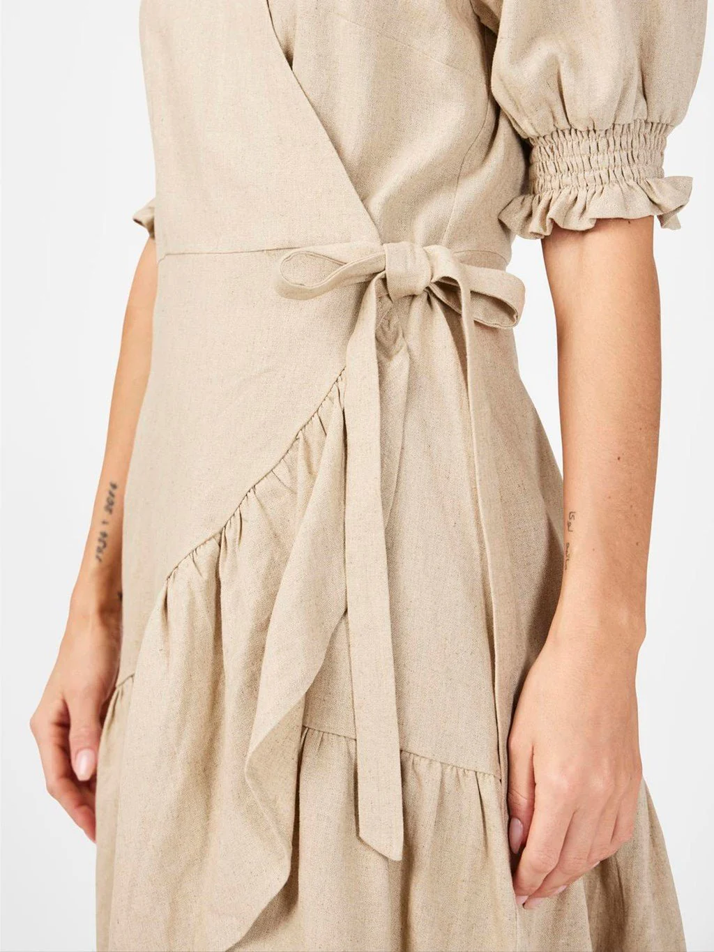 Yasflaxy Ss Wrap Dress Birch - Image 3