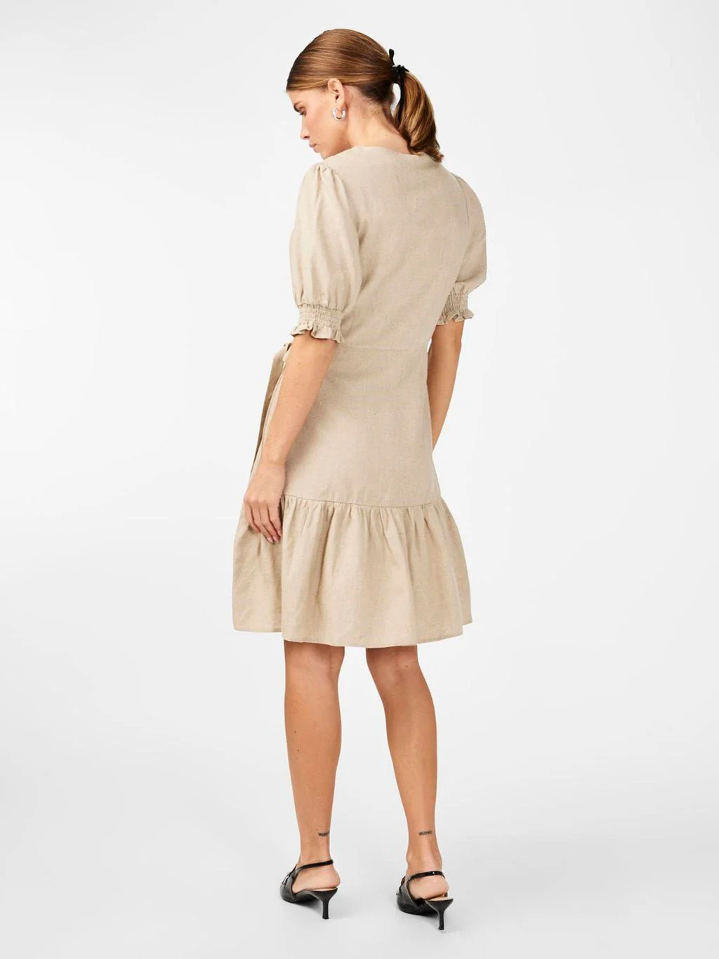 Yasflaxy Ss Wrap Dress Birch - Image 4