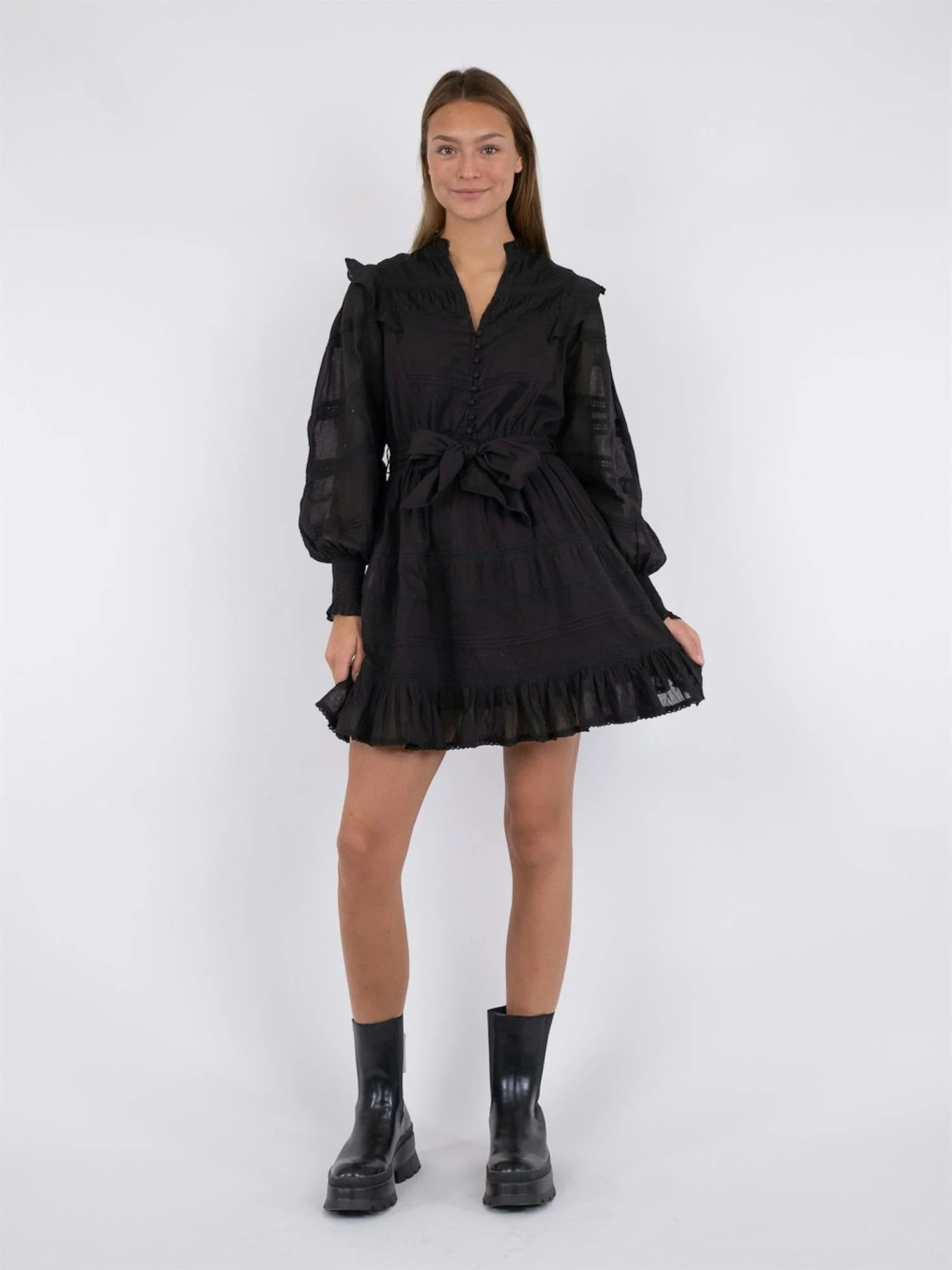 Salli S Voile Dress Black - Image 6