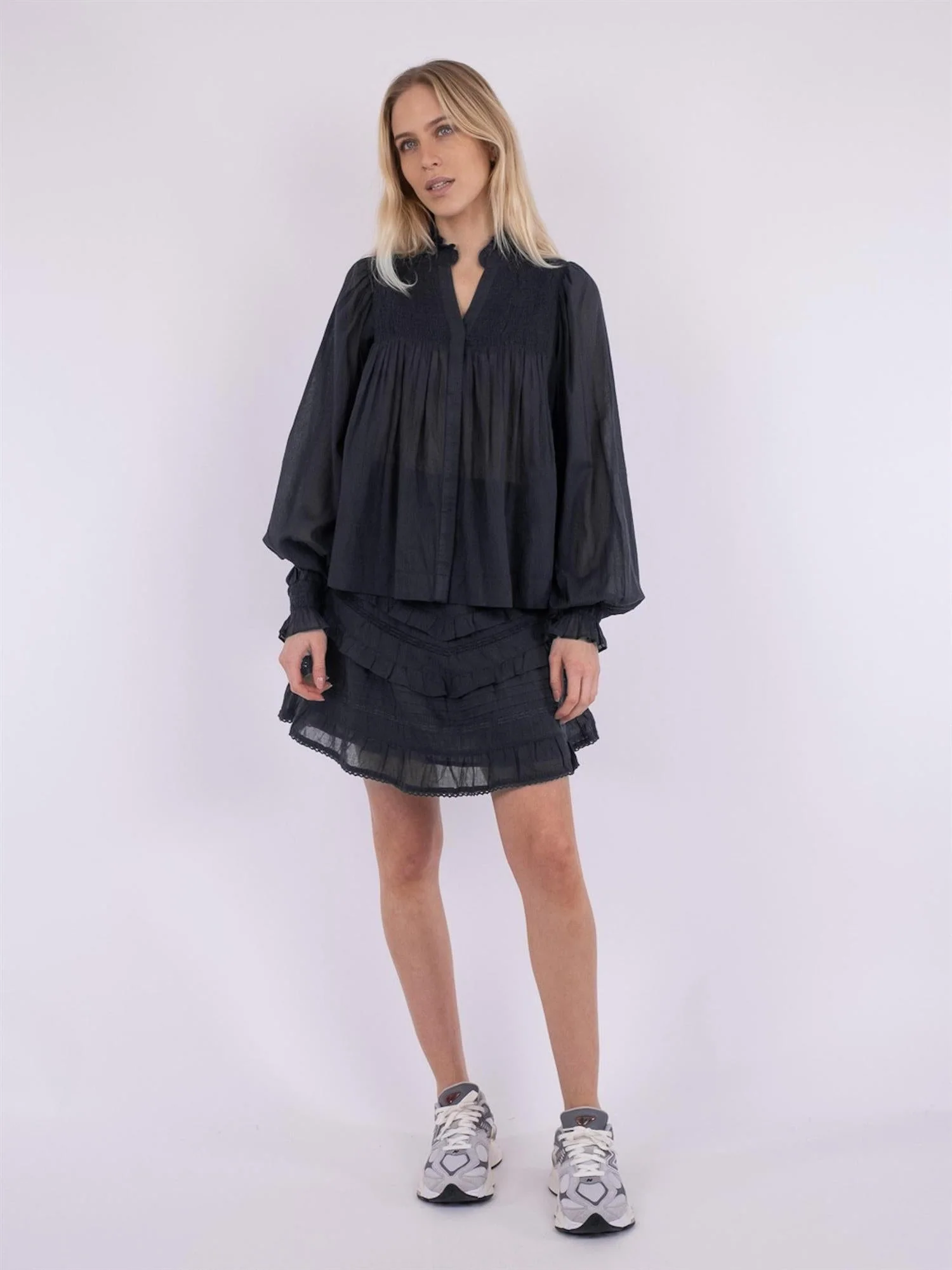 Jill S Voile Blouse Black - Image 5
