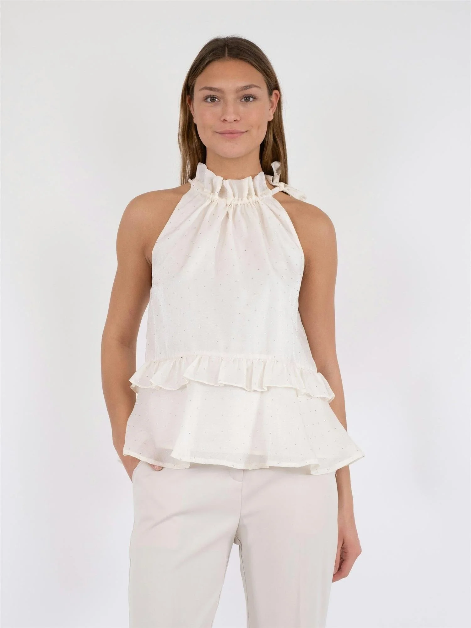 Margy Bedazzled Top Creme - Image 4