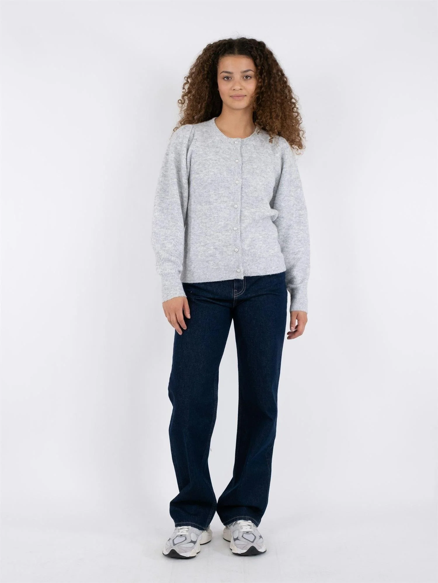 Nuna Knit Cardigan Light Grey Melange - Image 7