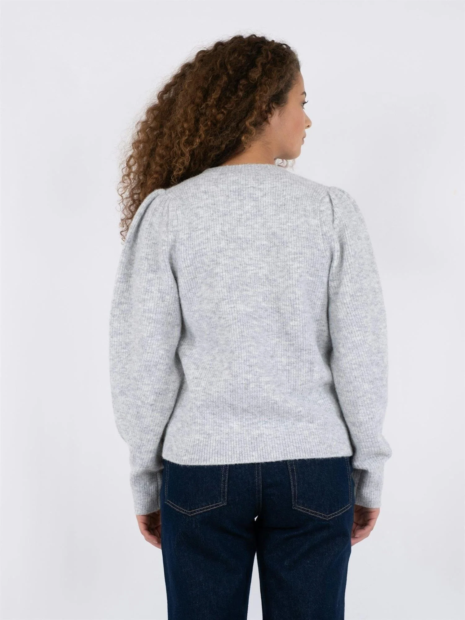 Nuna Knit Cardigan Light Grey Melange - Image 8