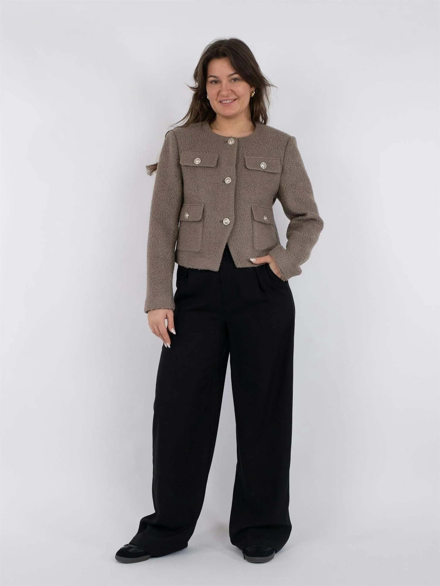 Holly Structure Jacket Warm Grey - Image 8