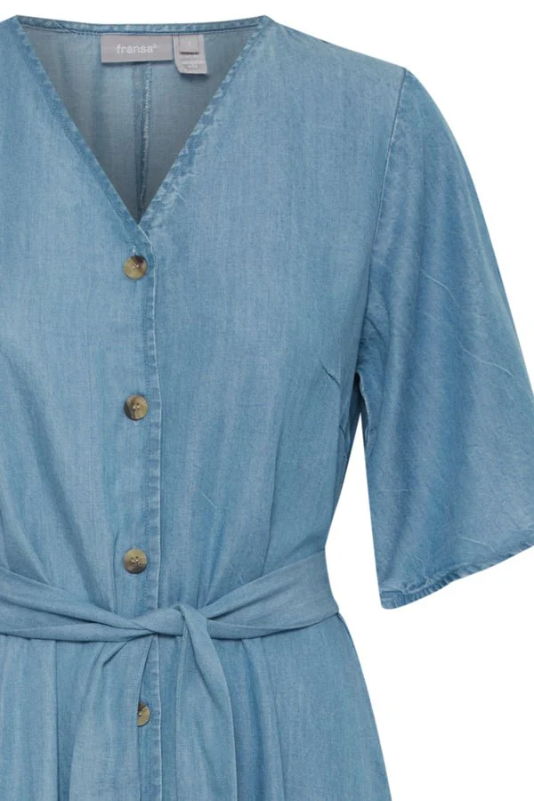 Evelyn Dress Mid Blue Denim - Image 10