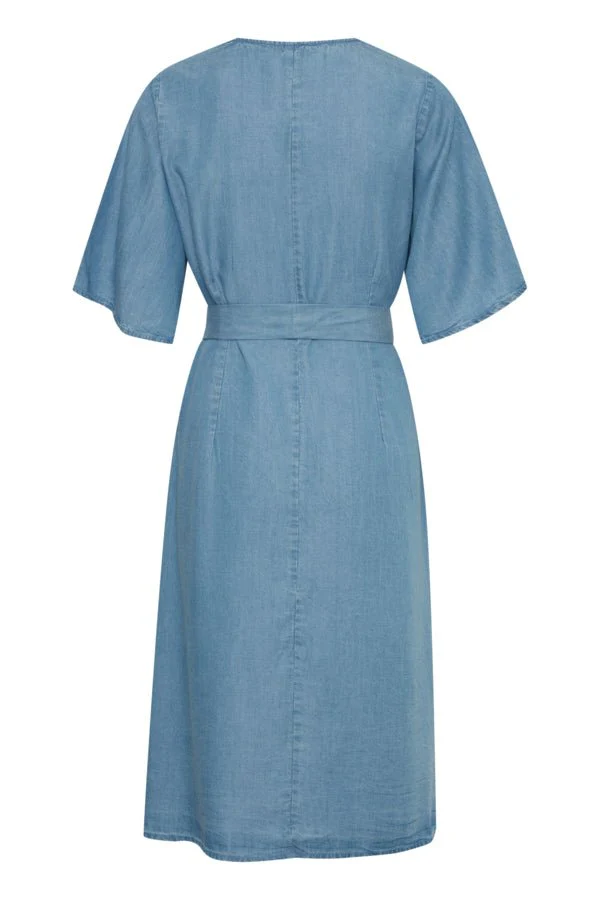 Evelyn Dress Mid Blue Denim - Image 8