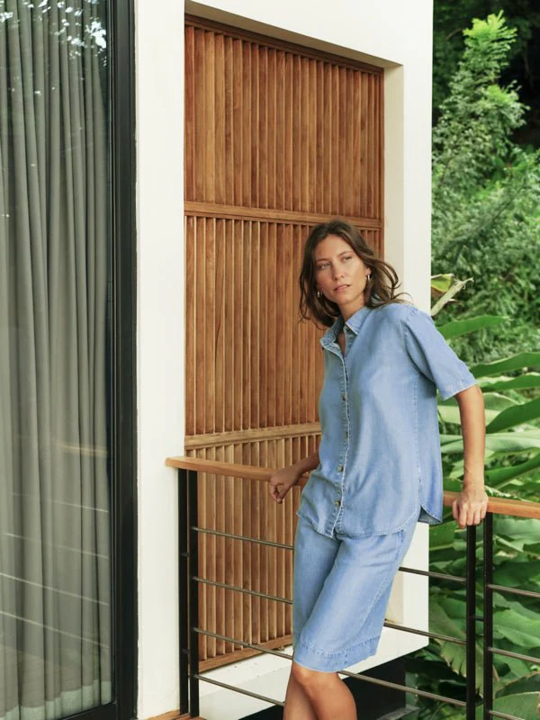 Evelyn Shirt Mid Blue Denim - Image 2