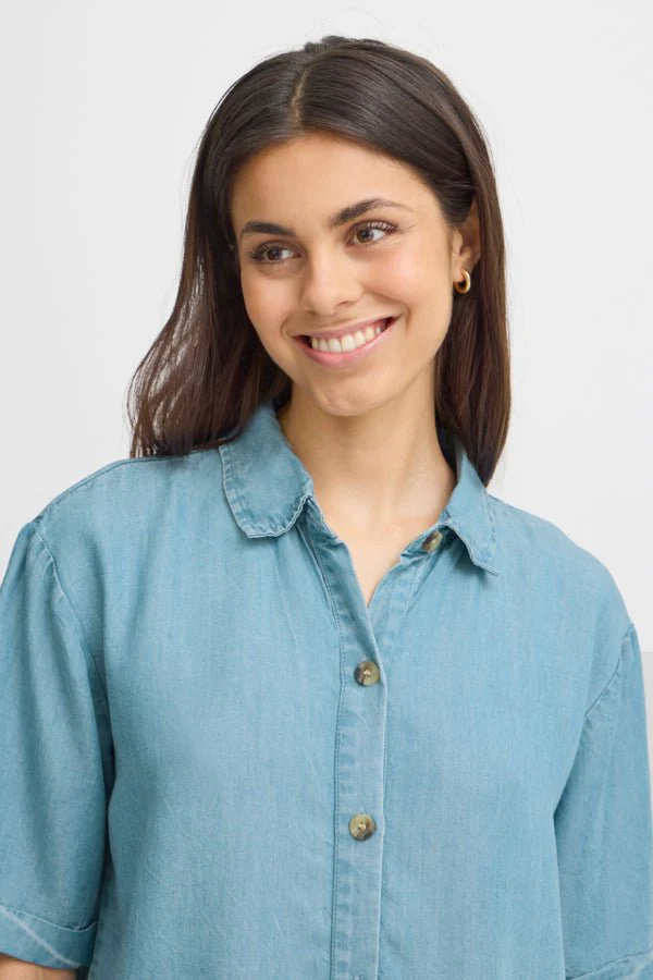 Evelyn Shirt Mid Blue Denim - Image 6