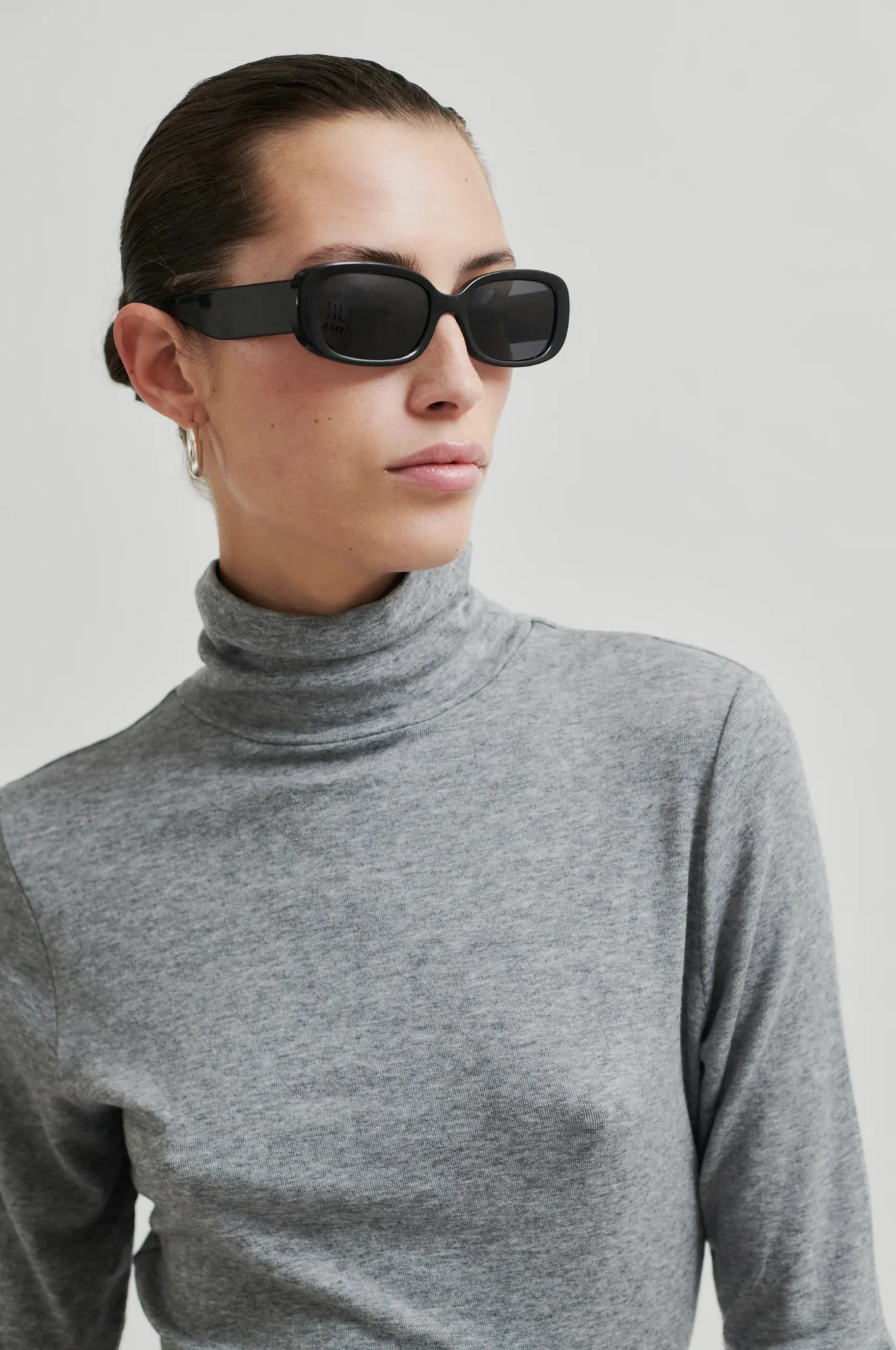 Honor Ss T-Neck Tee Grey Melange - Image 4