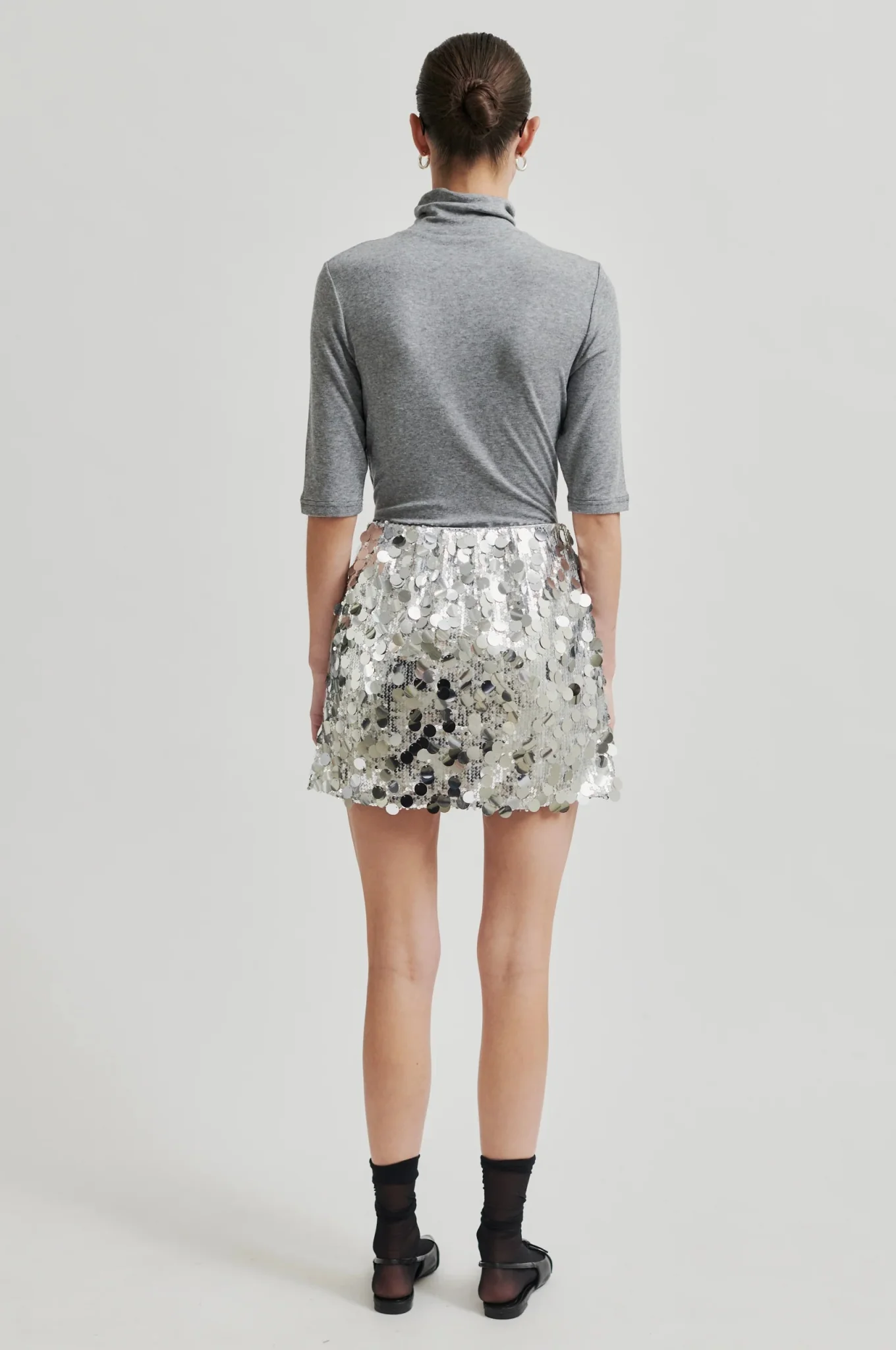 Honor Ss T-Neck Tee Grey Melange - Image 5