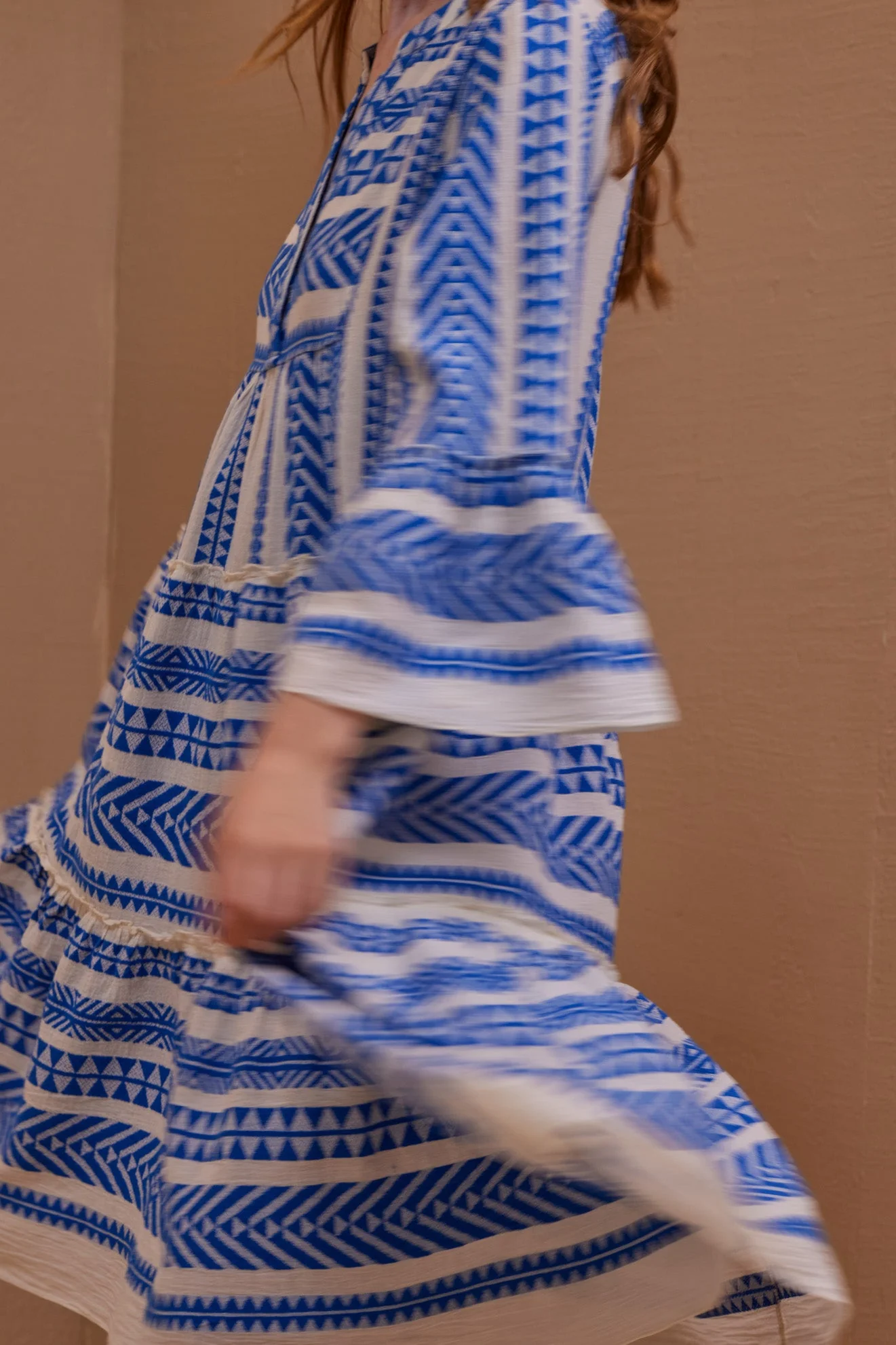 Ella Midi Dress offwhite/blue - Image 4