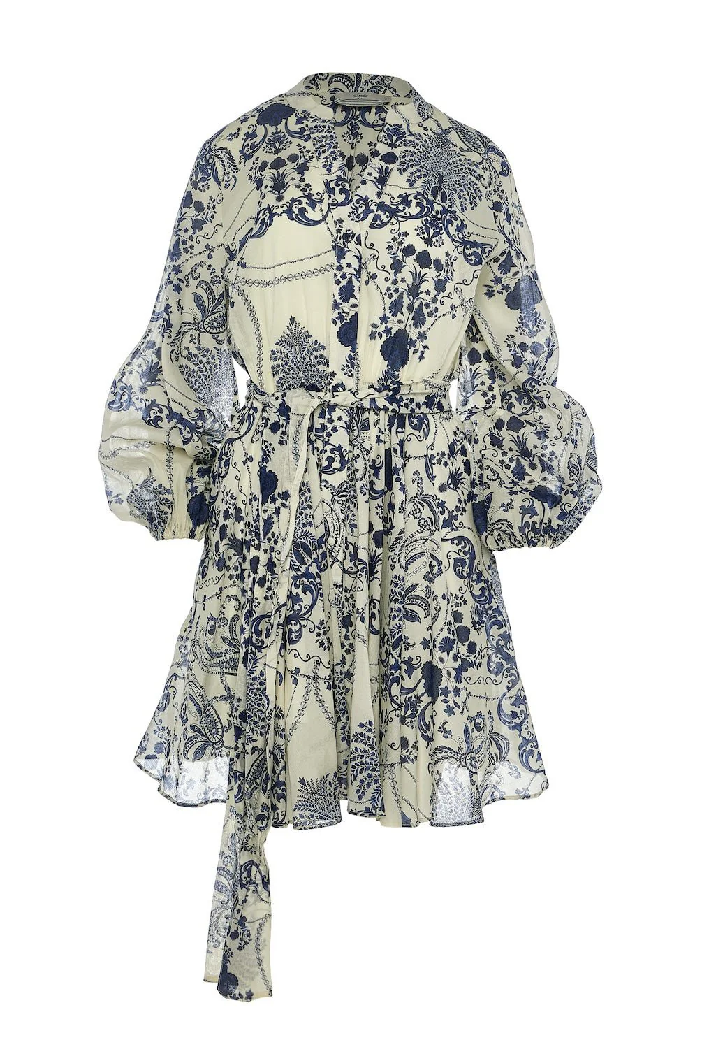 Megan Short Dress Offwhite / Blue