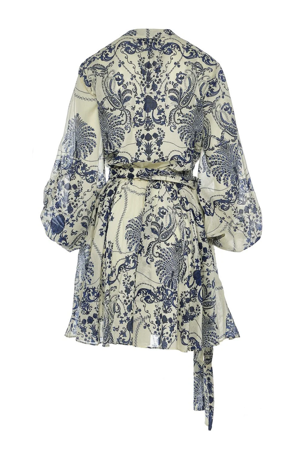 Megan Short Dress Offwhite / Blue - Image 8