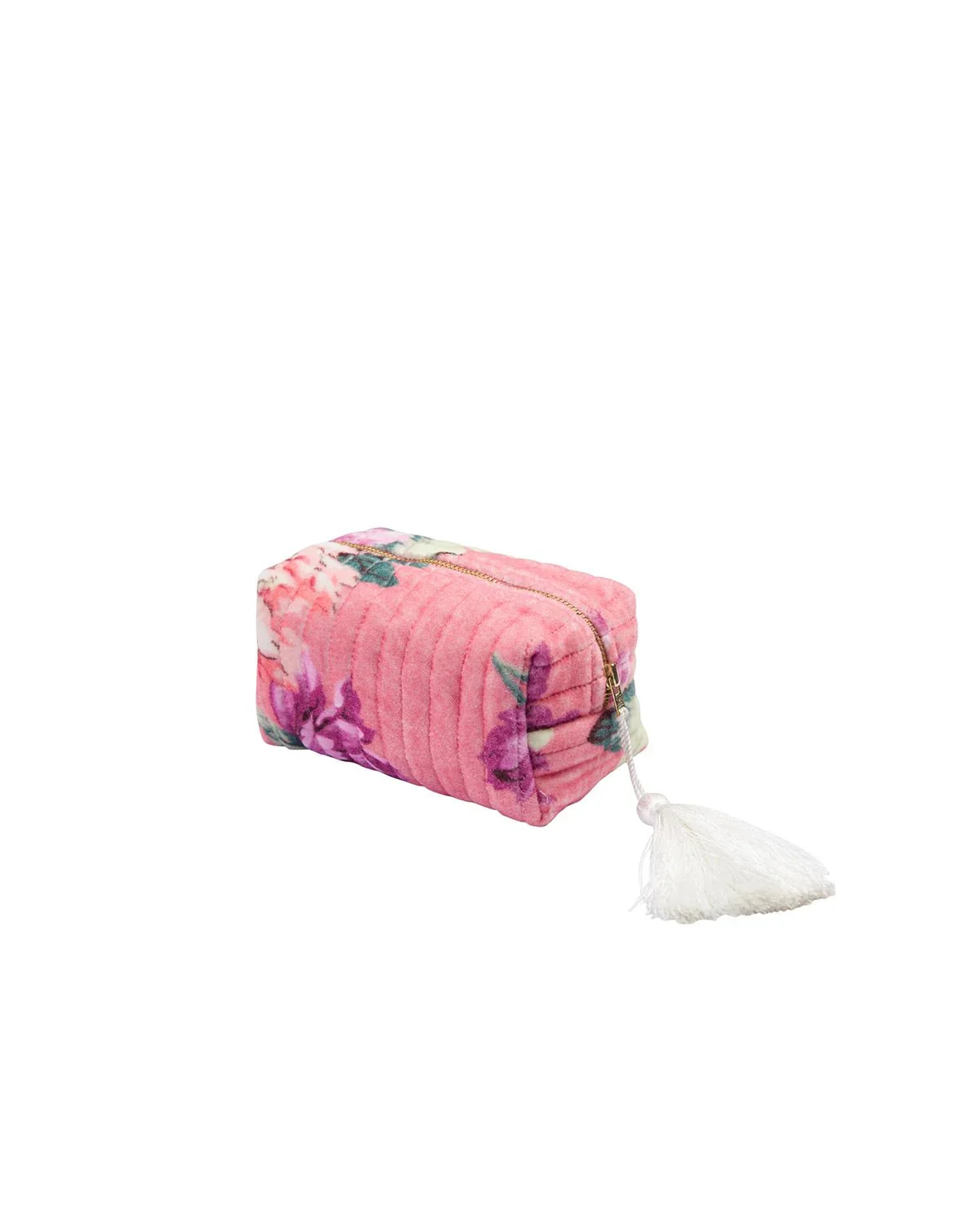 Makeup Bag Velvet Pink Posy - Image 2