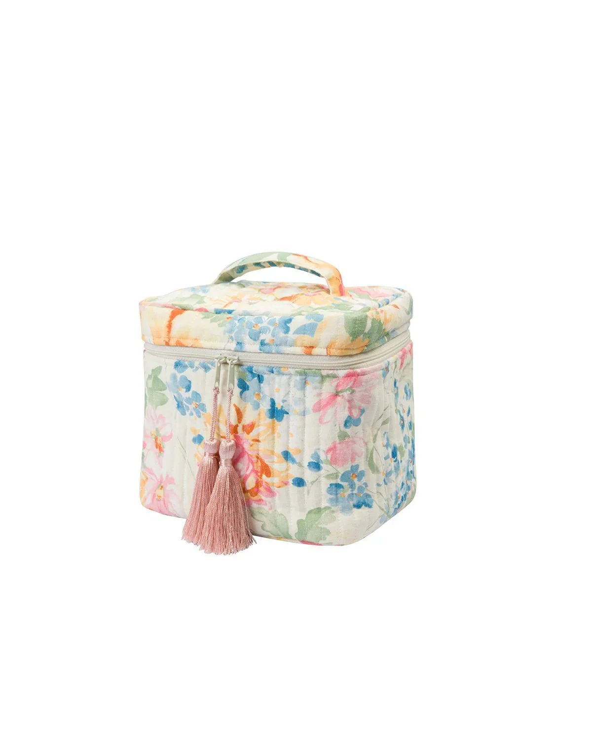 Beauty Bag Linen Pink Floral