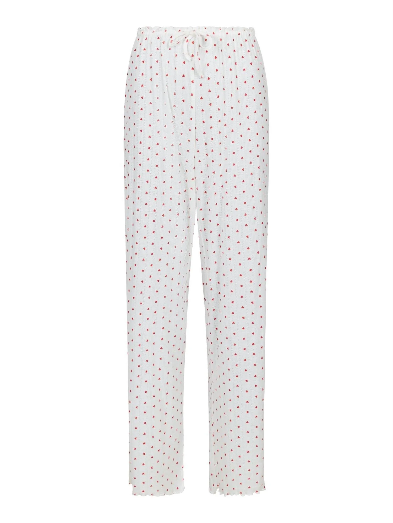 Serafina Pointelle Heart Pants White