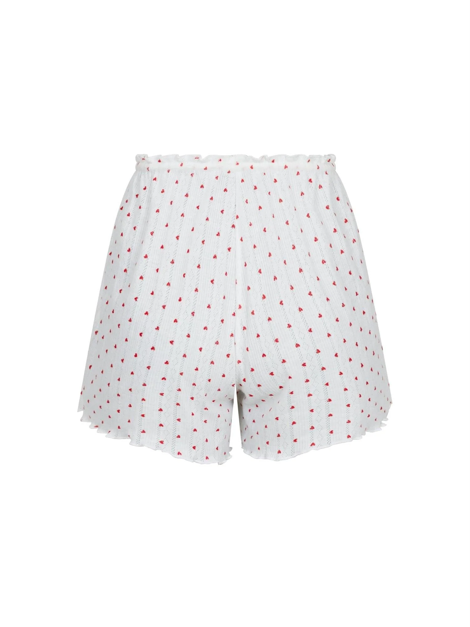 Merritt Pointelle Heart Shorts White - Image 6