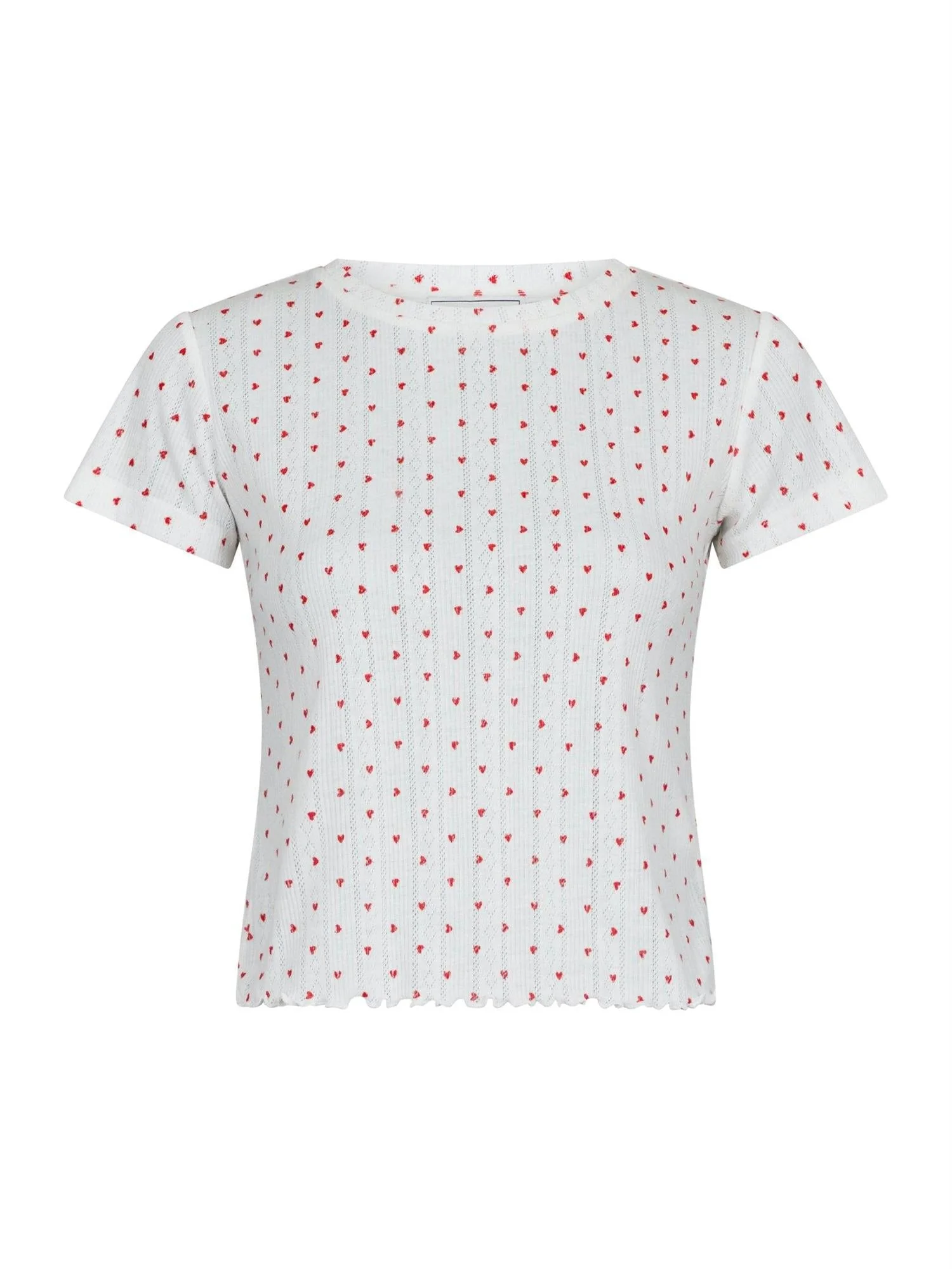 Lonnie Pointelle Heart Top White - Image 2