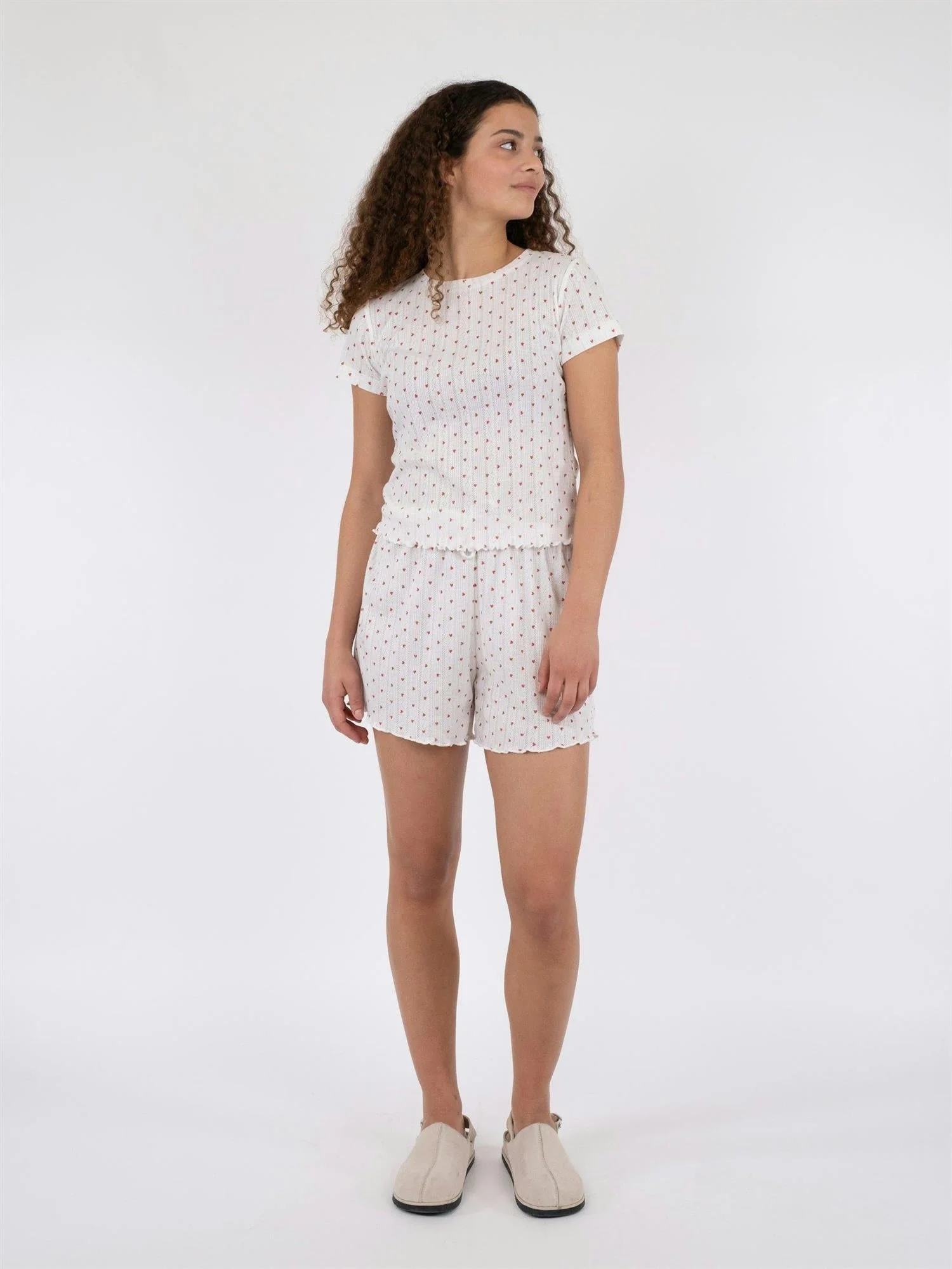 Lonnie Pointelle Heart Top White - Image 3
