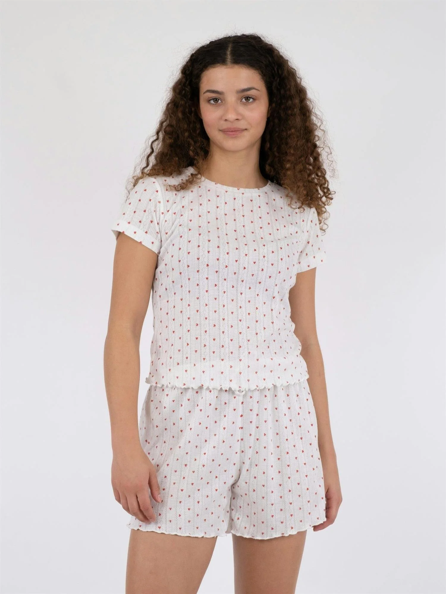 Lonnie Pointelle Heart Top White - Image 4