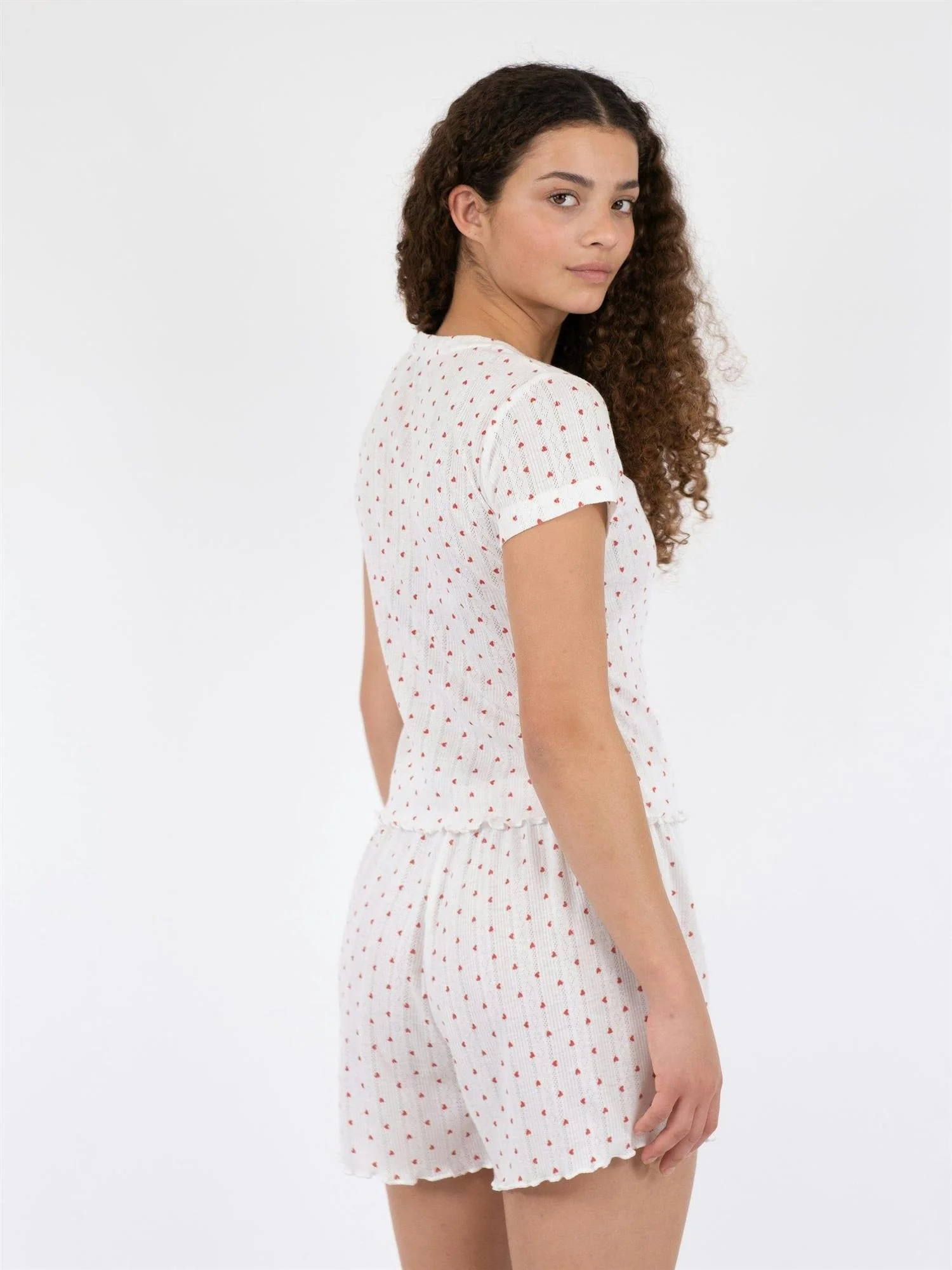 Lonnie Pointelle Heart Top White - Image 5
