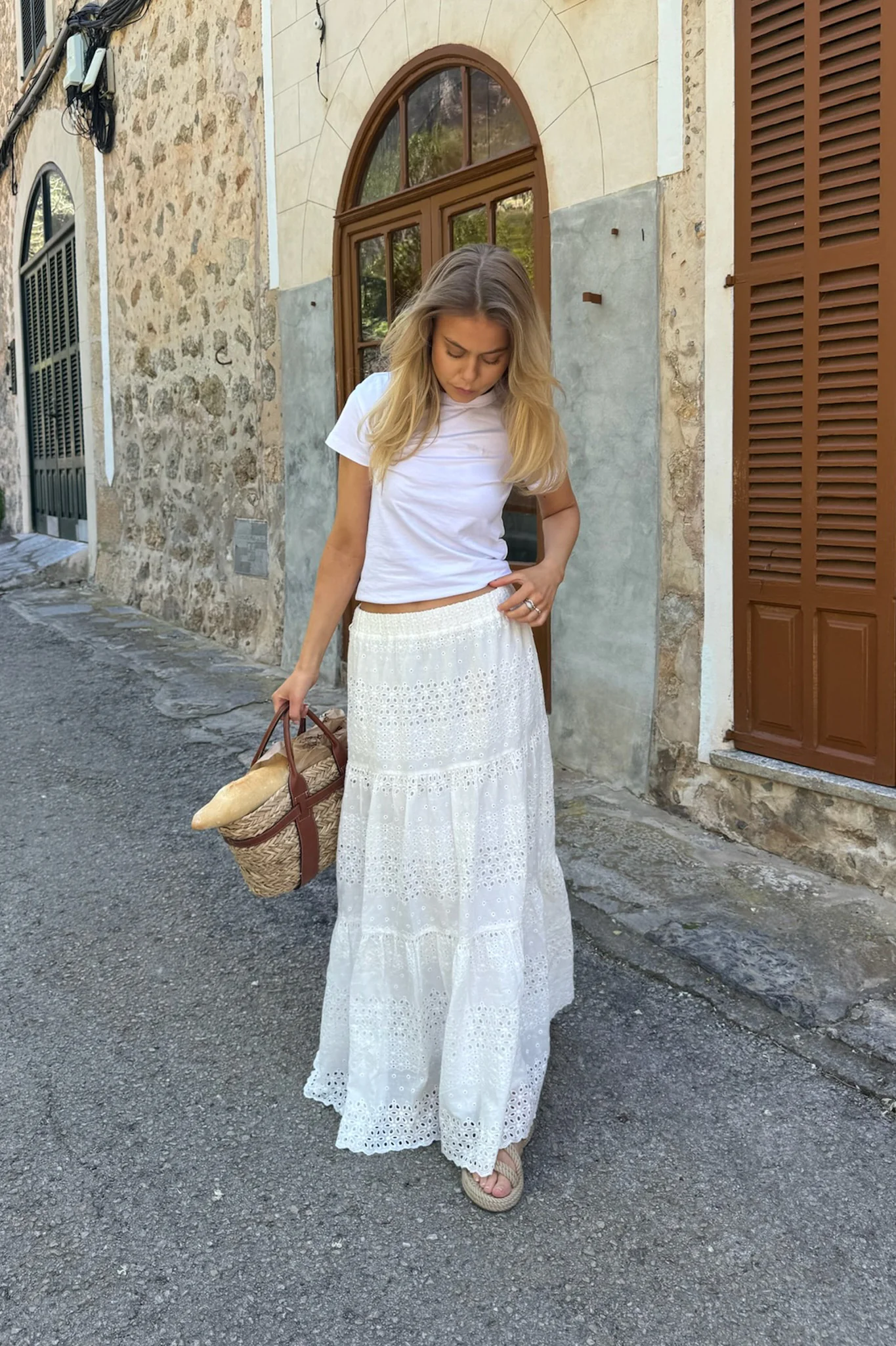 Sofia Long Skirt White Lace - Image 2