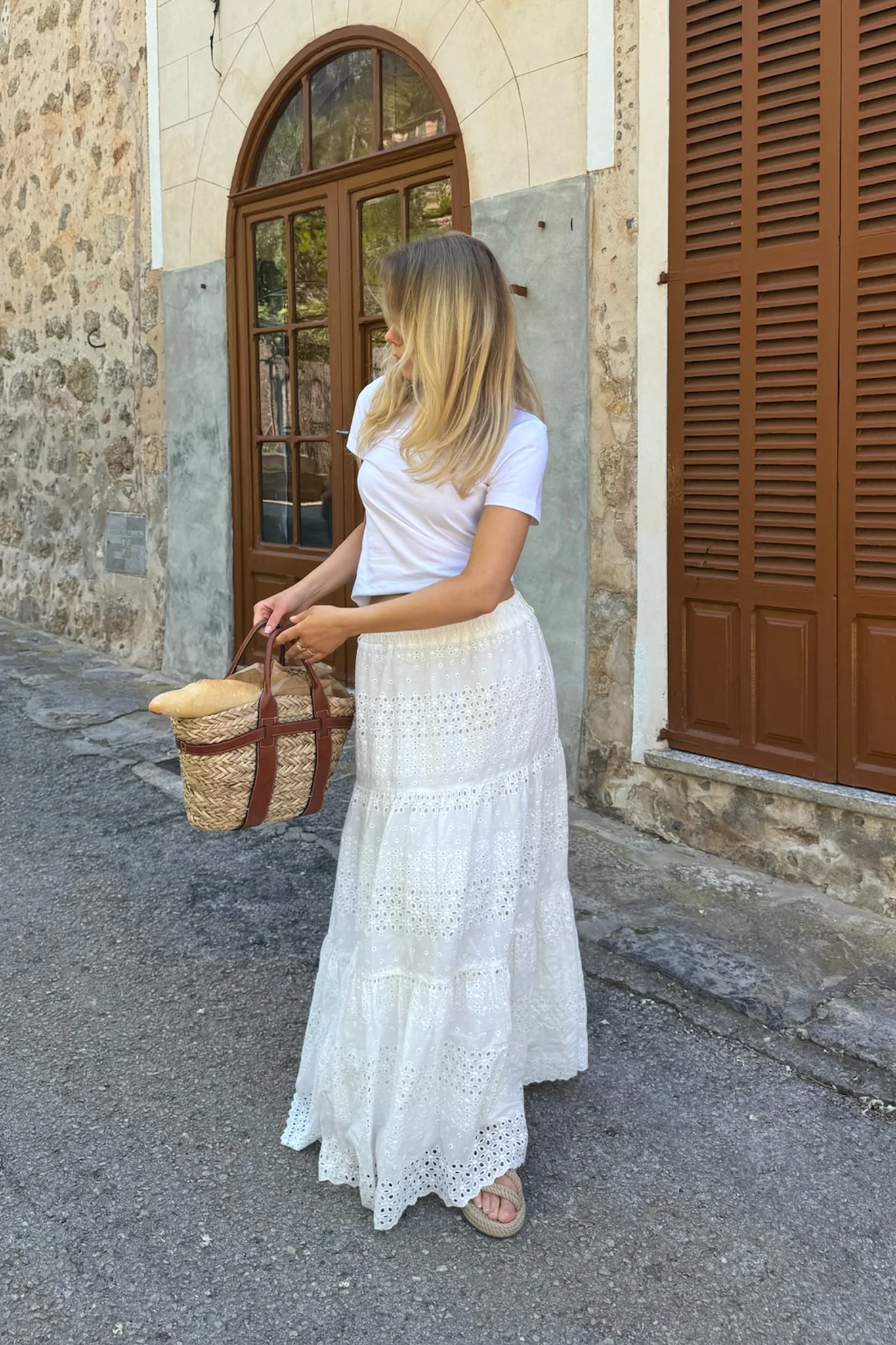 Sofia Long Skirt White Lace - Image 3
