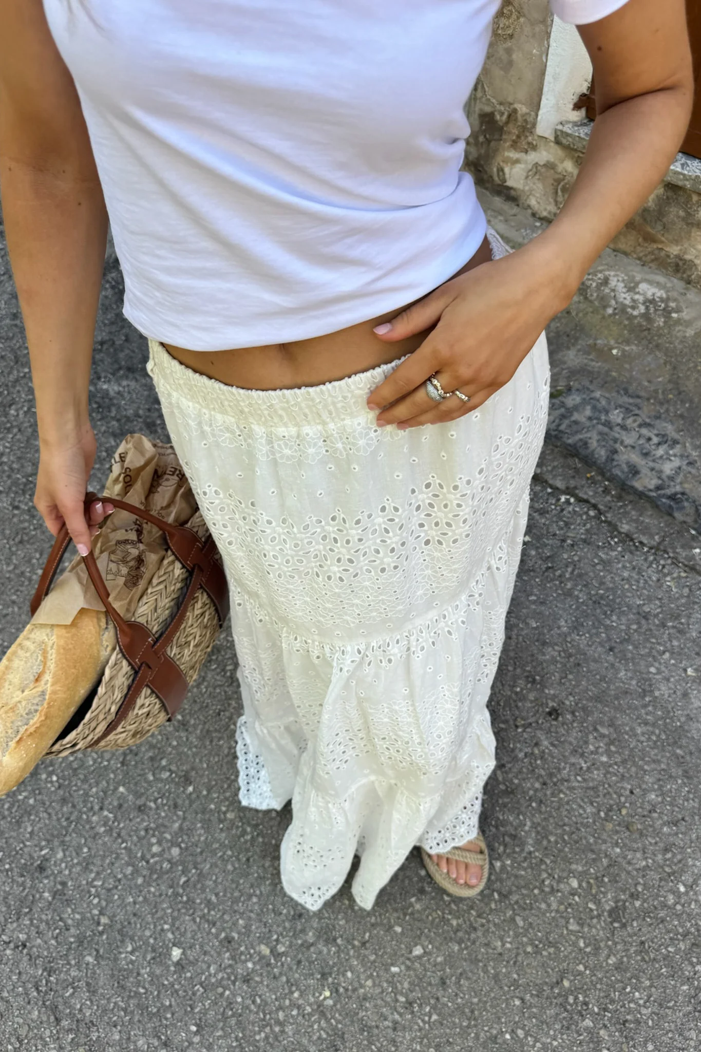 Sofia Long Skirt White Lace - Image 5