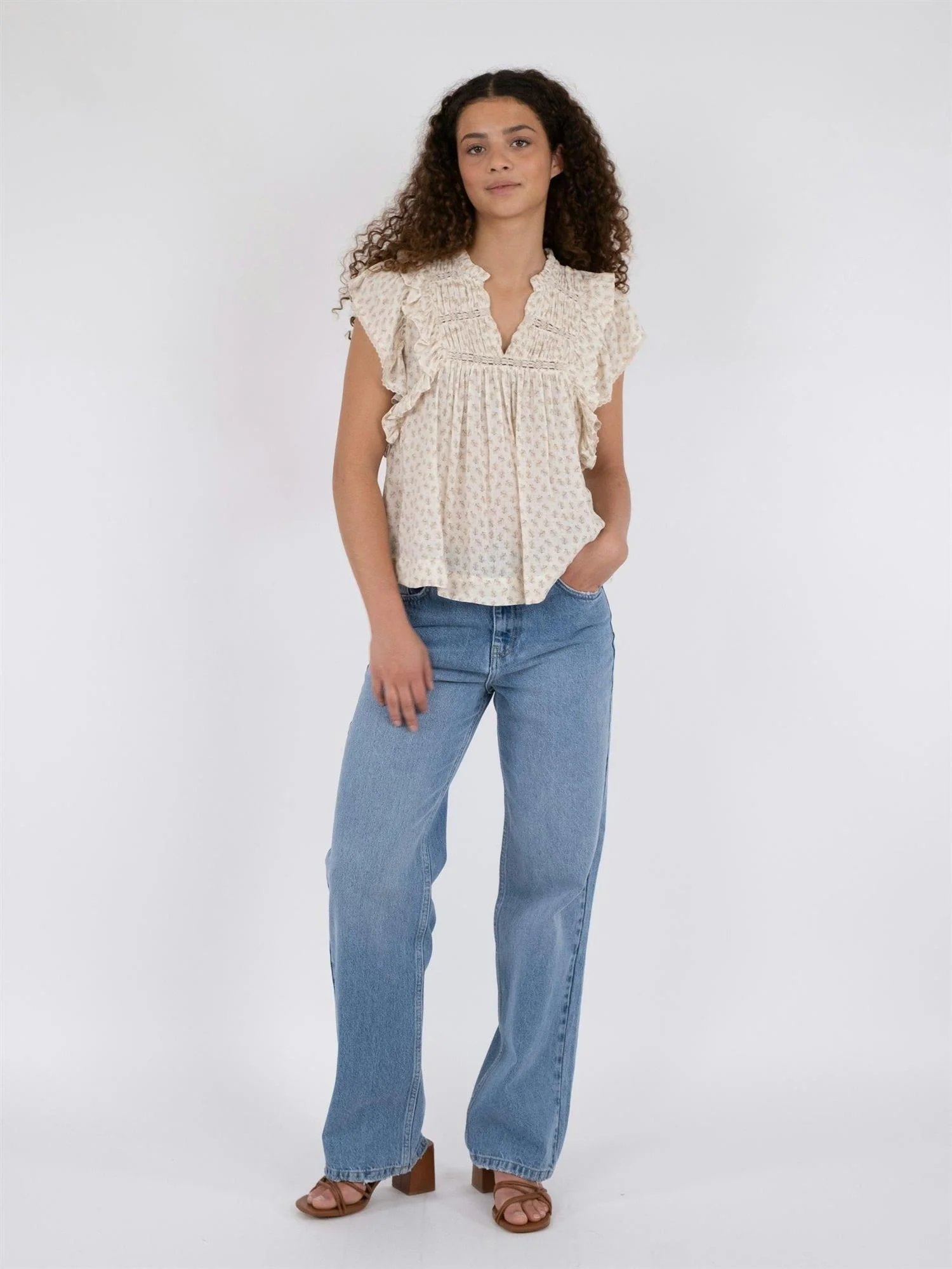 Jayla Basic Blossom Top Creme - Image 2