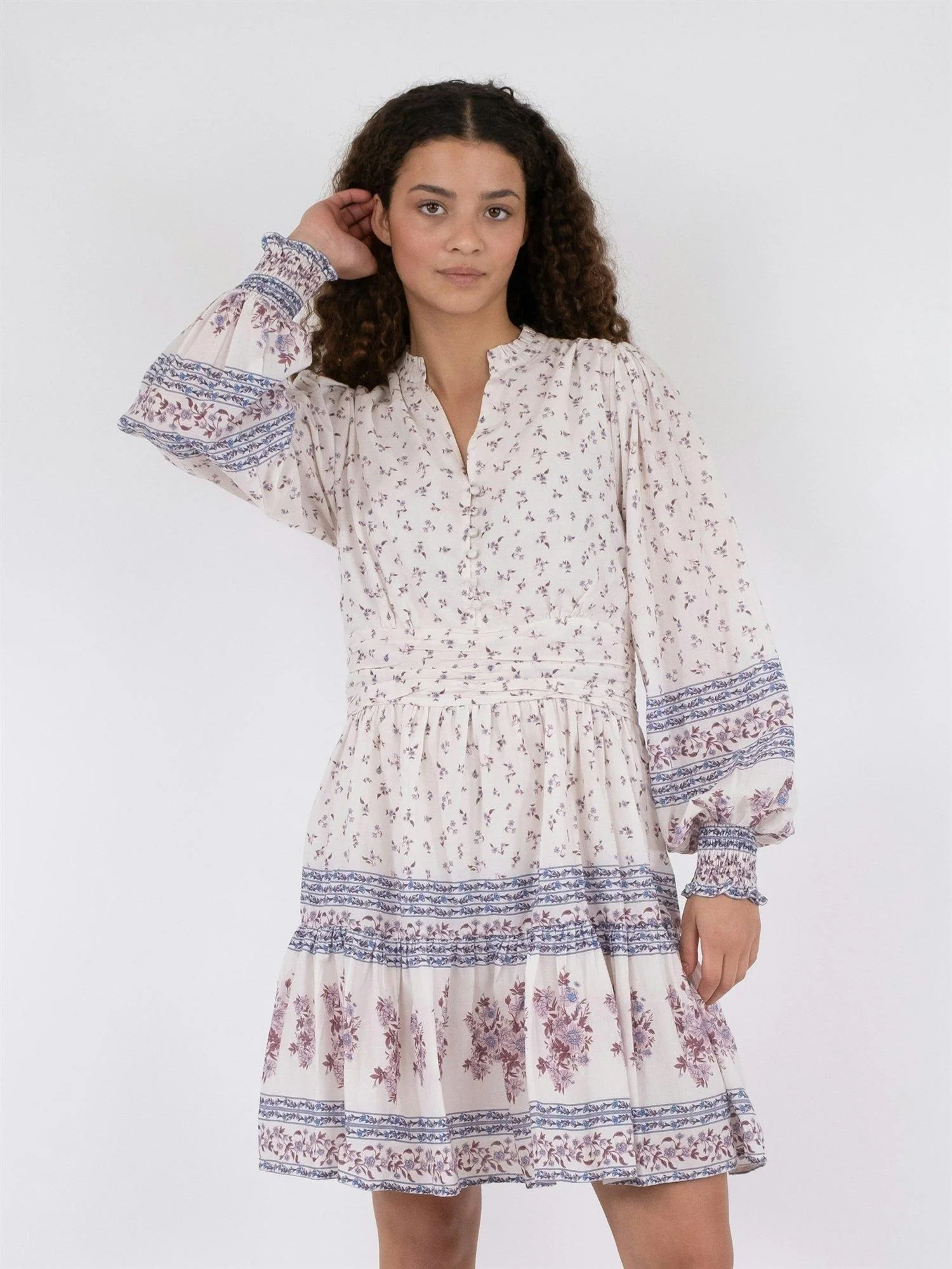 Malti Mini Border Dress Ash Rose - Image 5