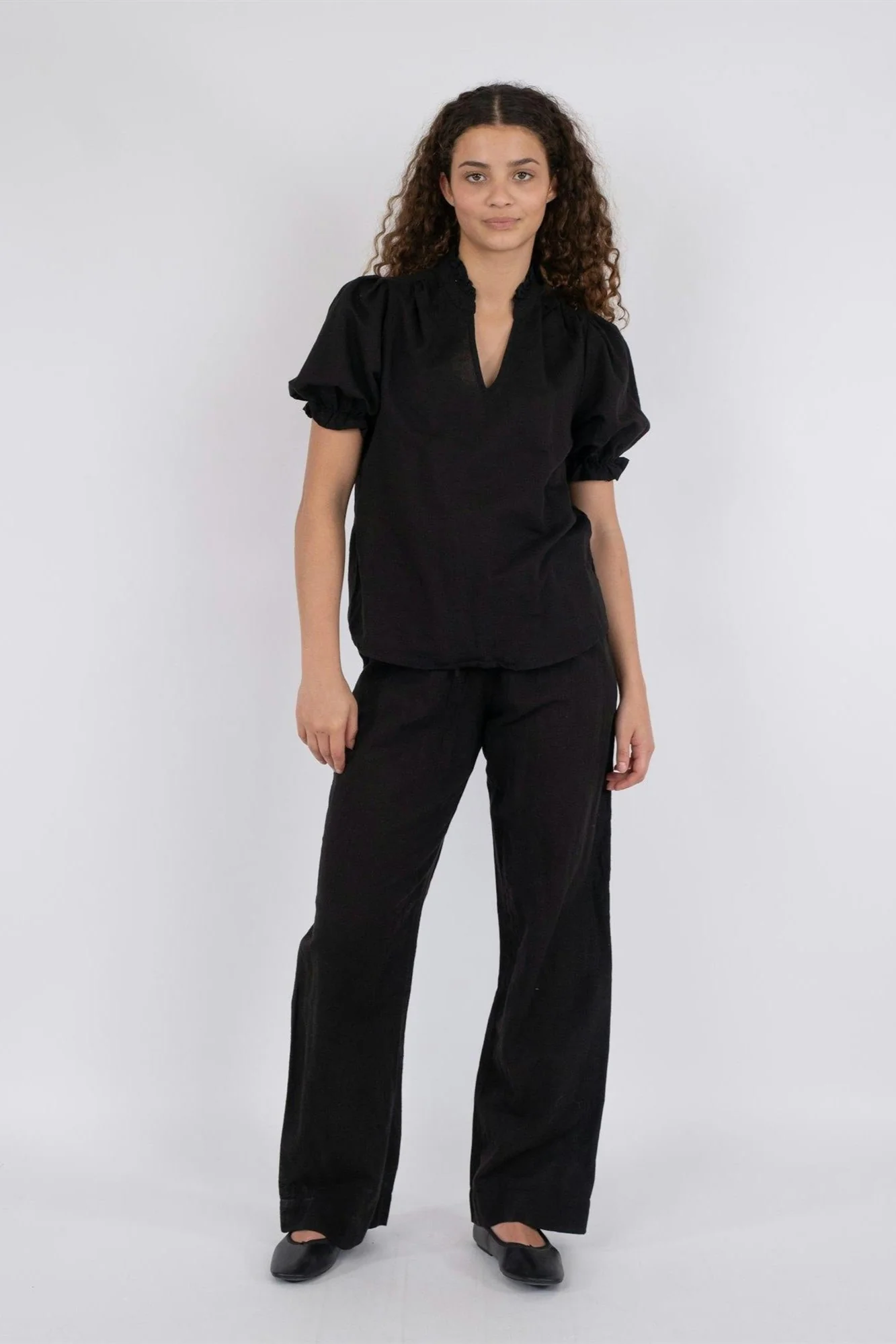 Odesa Linen Blouse Black - Image 7