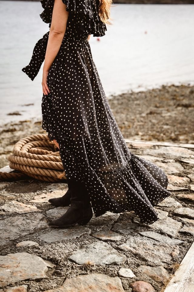 Napoli Frill Dress Black Dot - Image 3