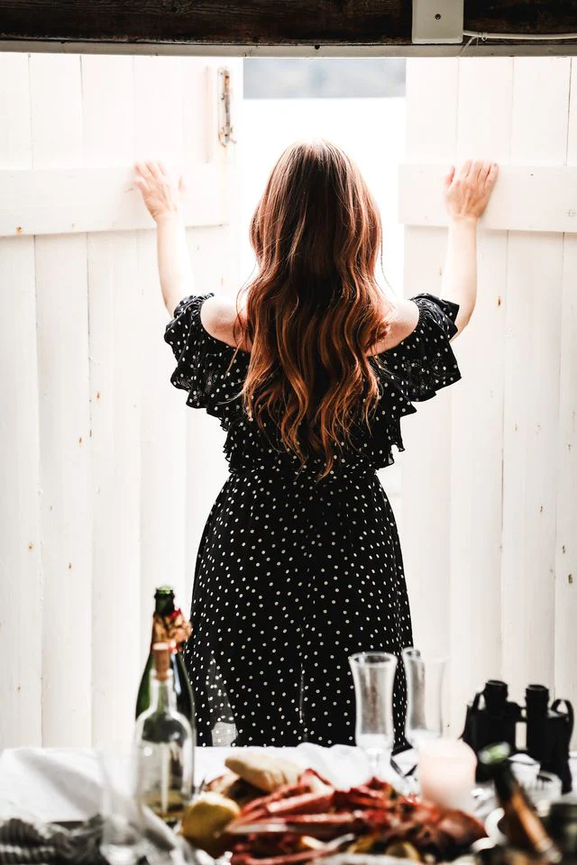 Napoli Frill Dress Black Dot - Image 5