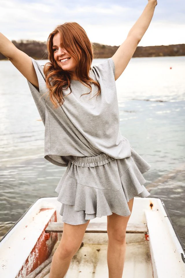 Jersey Lux CB t-shirt Grey Melange - Image 3