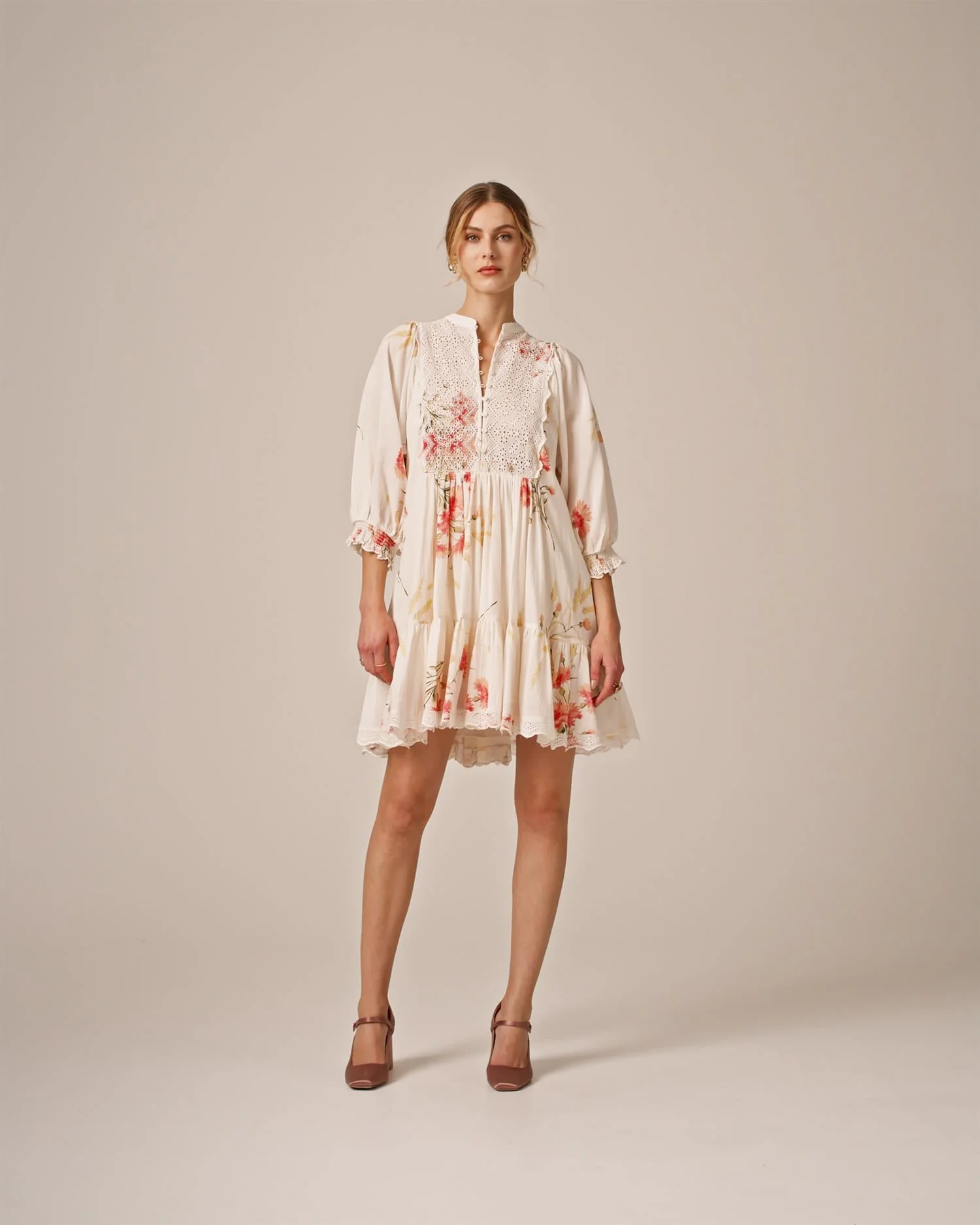 Cotton Slub Shift Dress Straw - Image 6