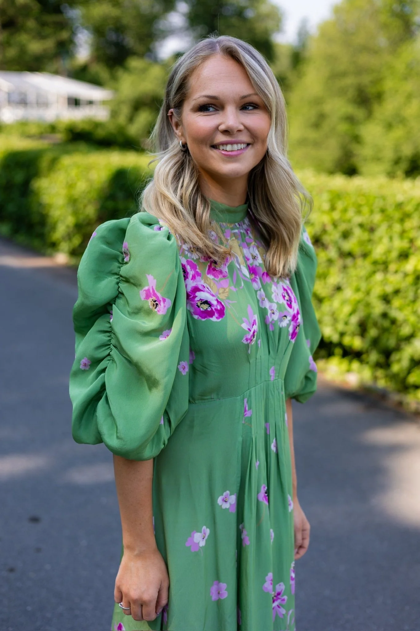 Crepe Tieback Gown Green Field - Image 6