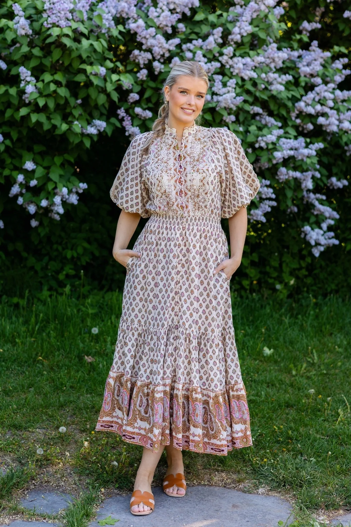 Cotton Slub Midi Dress Paisley - Image 2