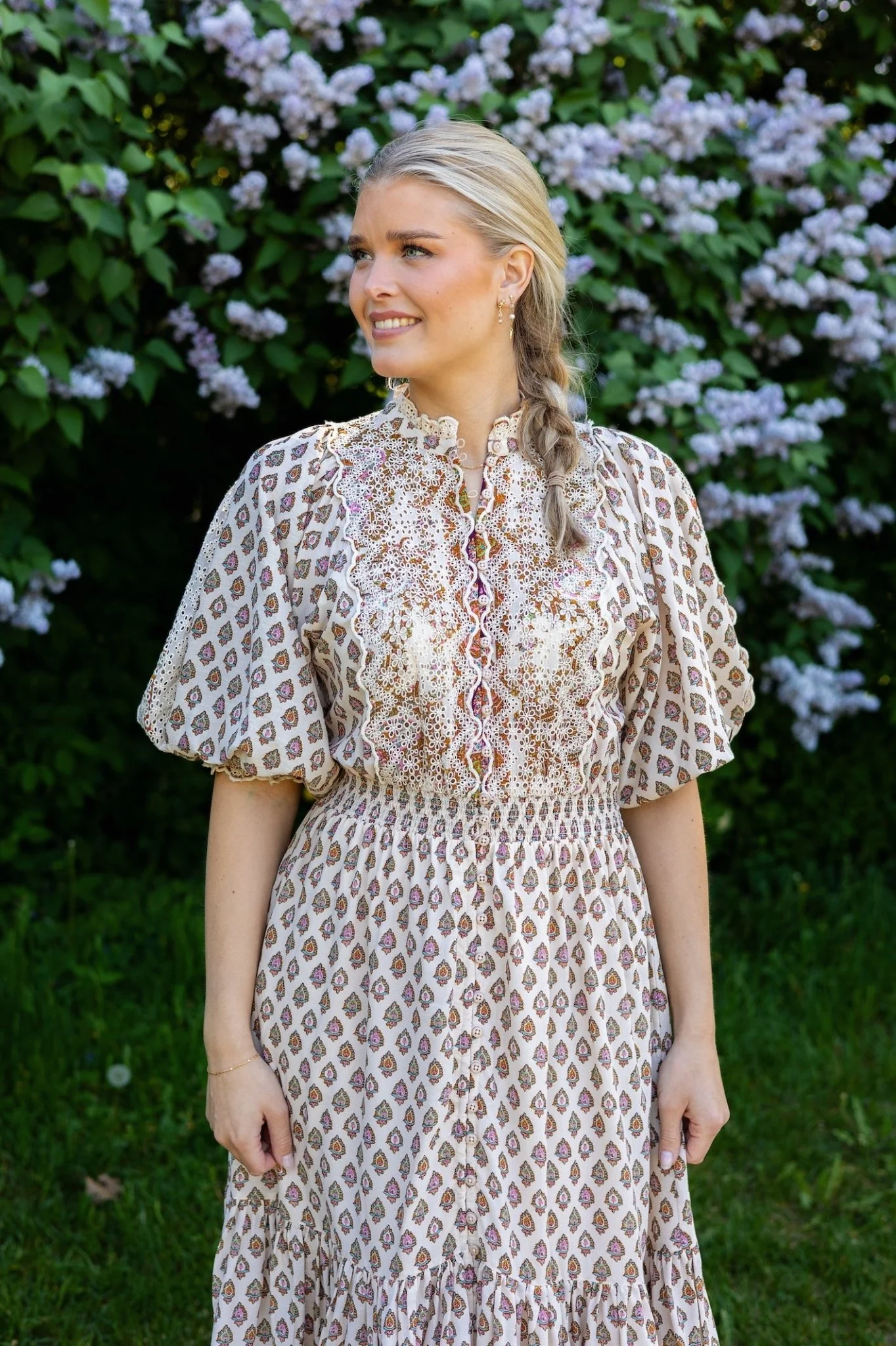 Cotton Slub Midi Dress Paisley - Image 3