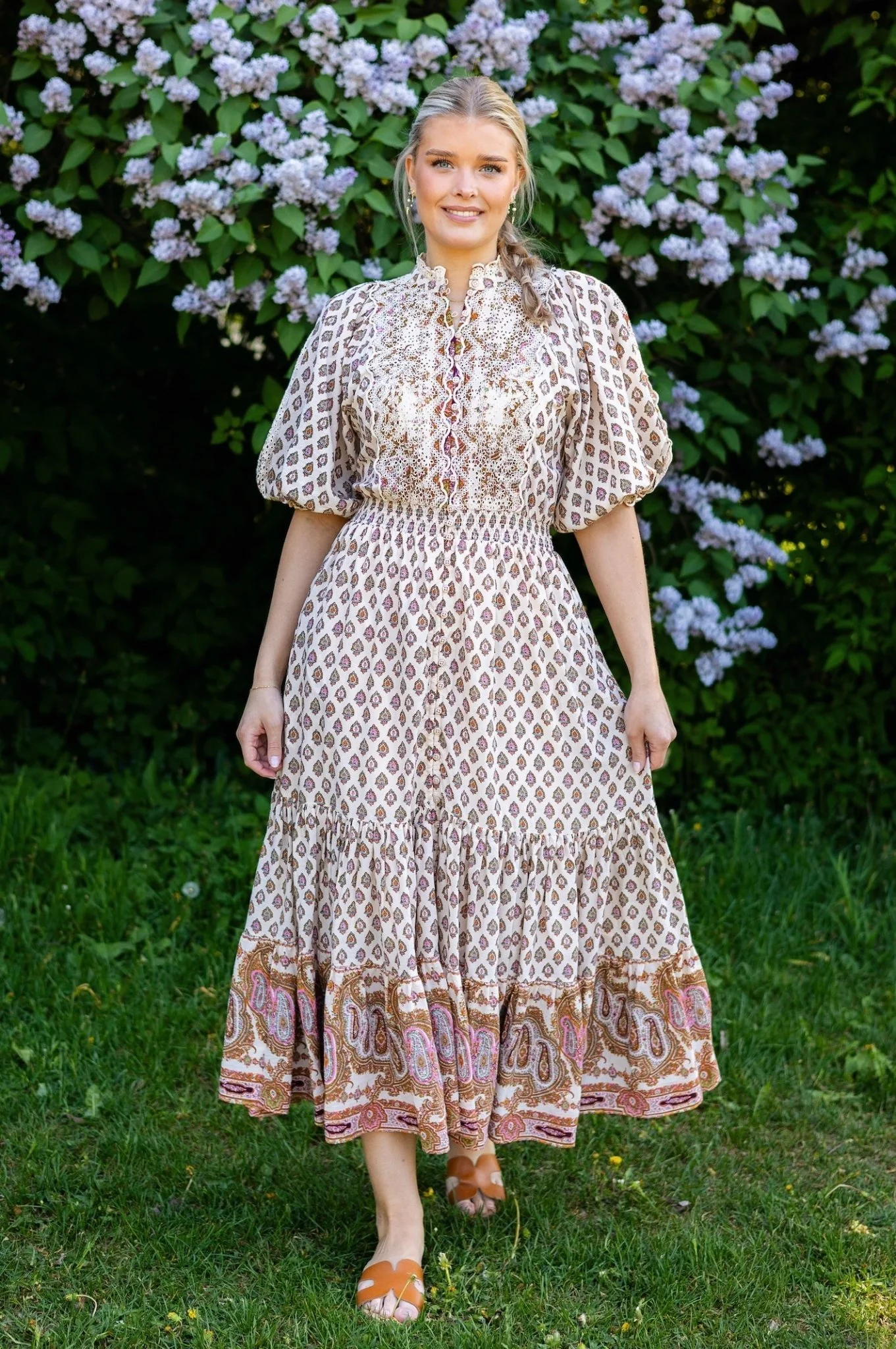 Cotton Slub Midi Dress Paisley - Image 4