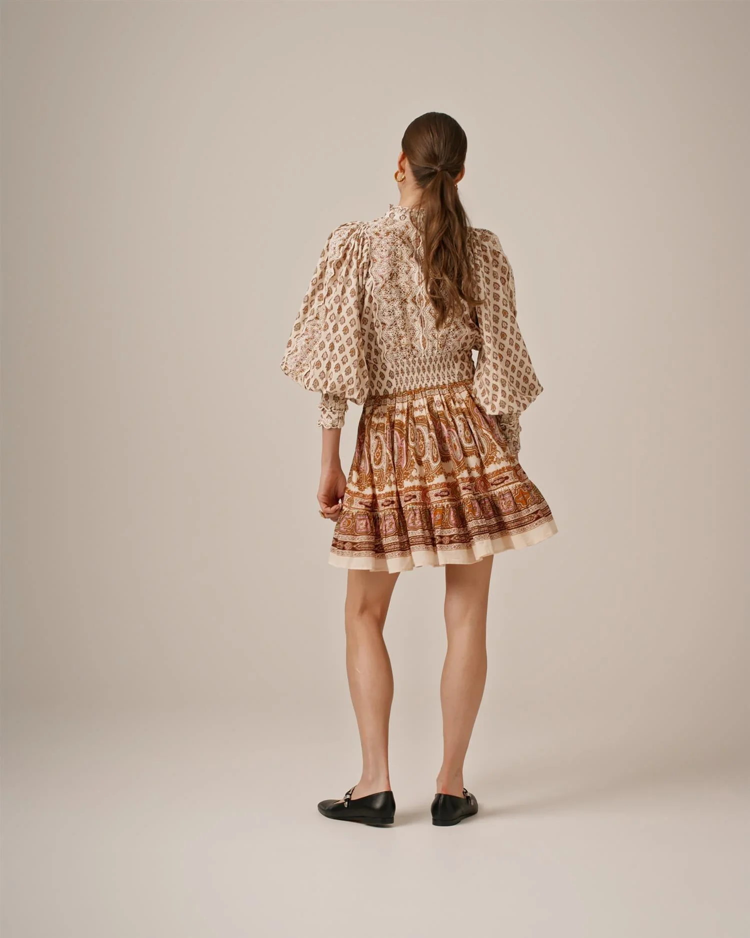 Cotton Slub Mini Dress Paisley - Image 5