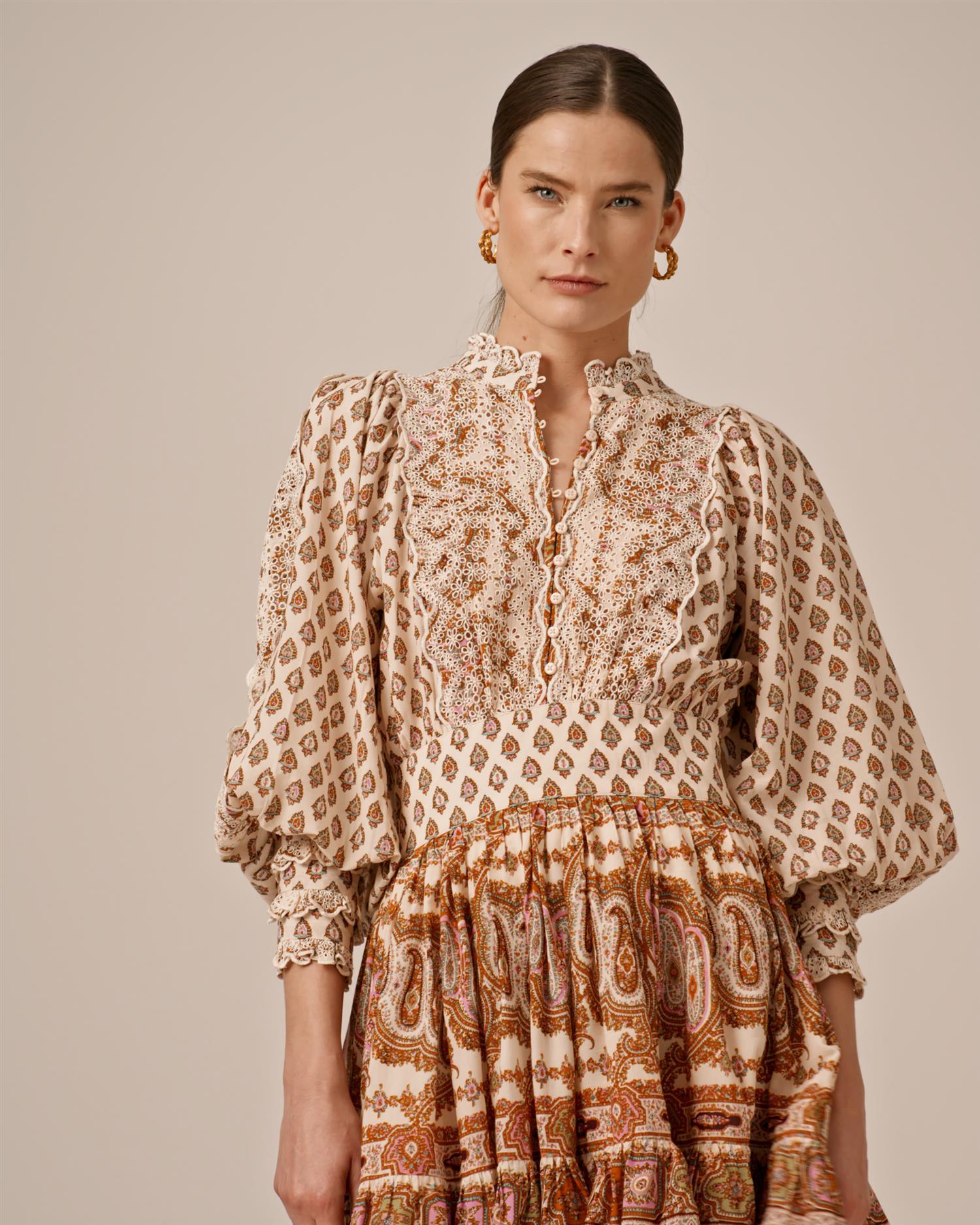 Cotton Slub Mini Dress Paisley - Image 6
