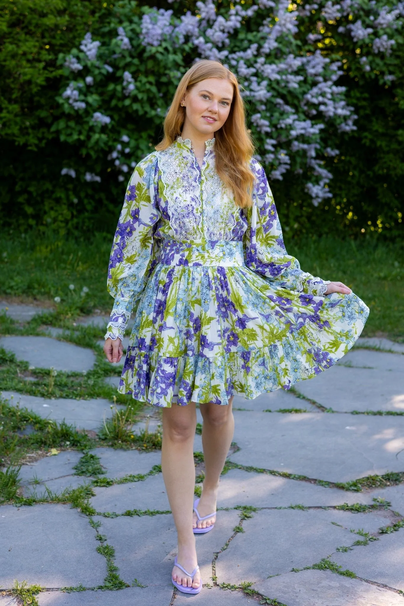 Cotton Slub Mini Dress Blossom