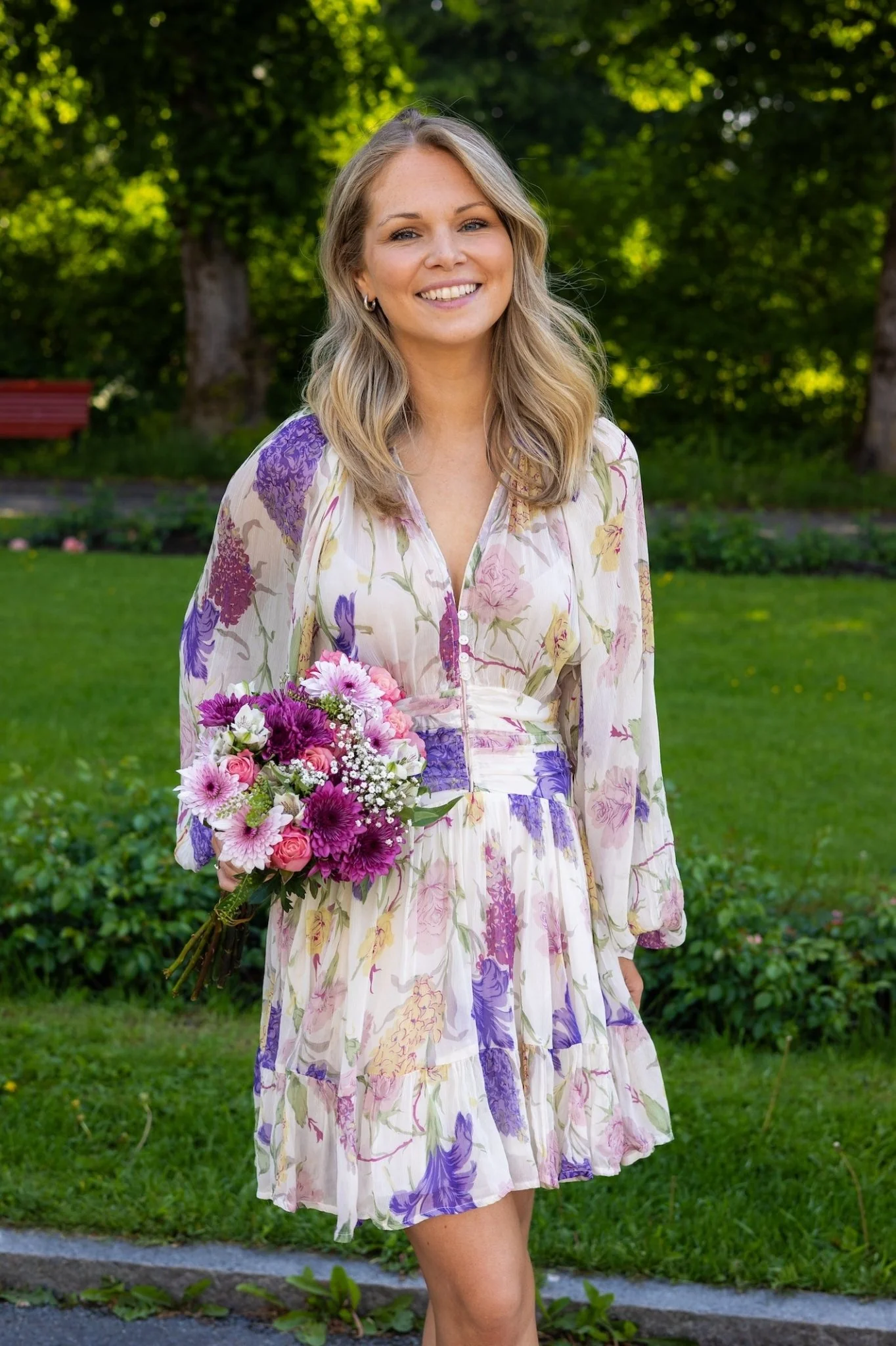 Chiffon Mini Dress Flower Garden - Image 2