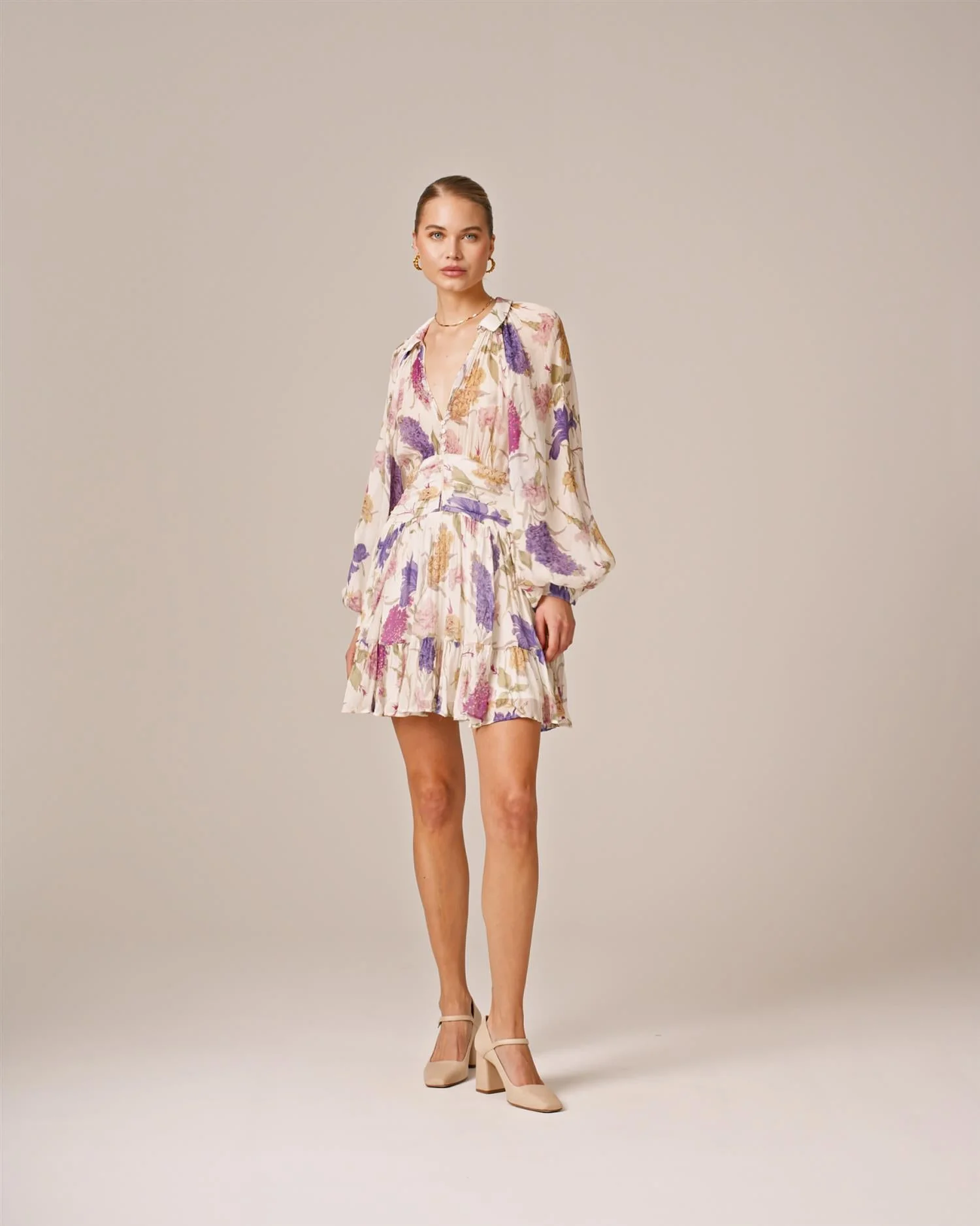 Chiffon Mini Dress Flower Garden - Image 5