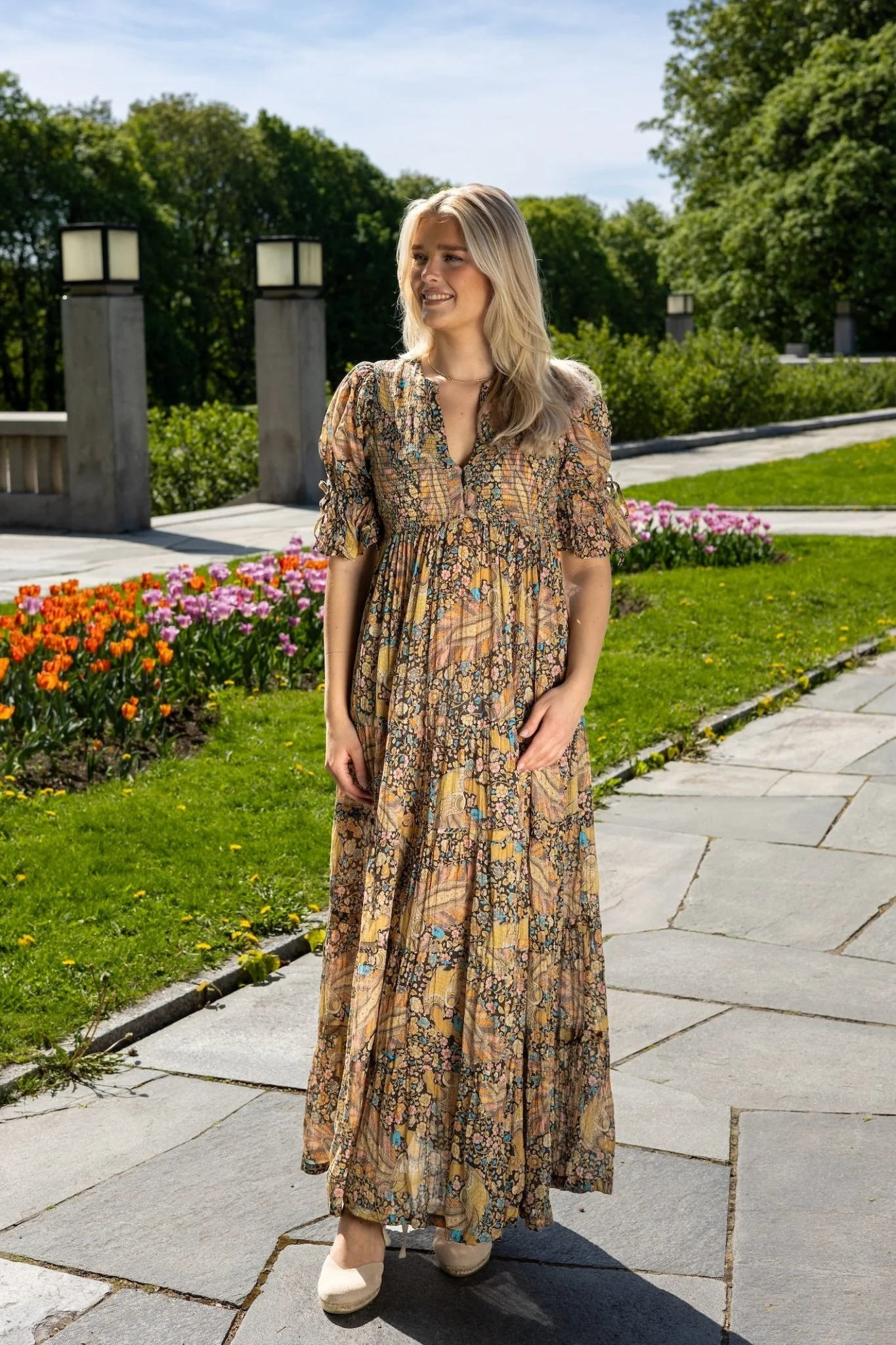 Bohemian Maxi Dress Feathers