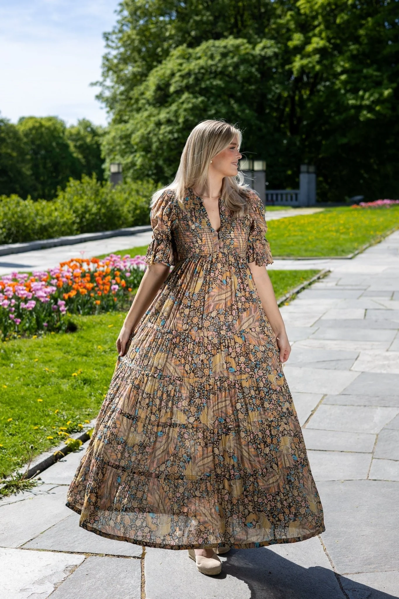 Bohemian Maxi Dress Feathers - Image 3