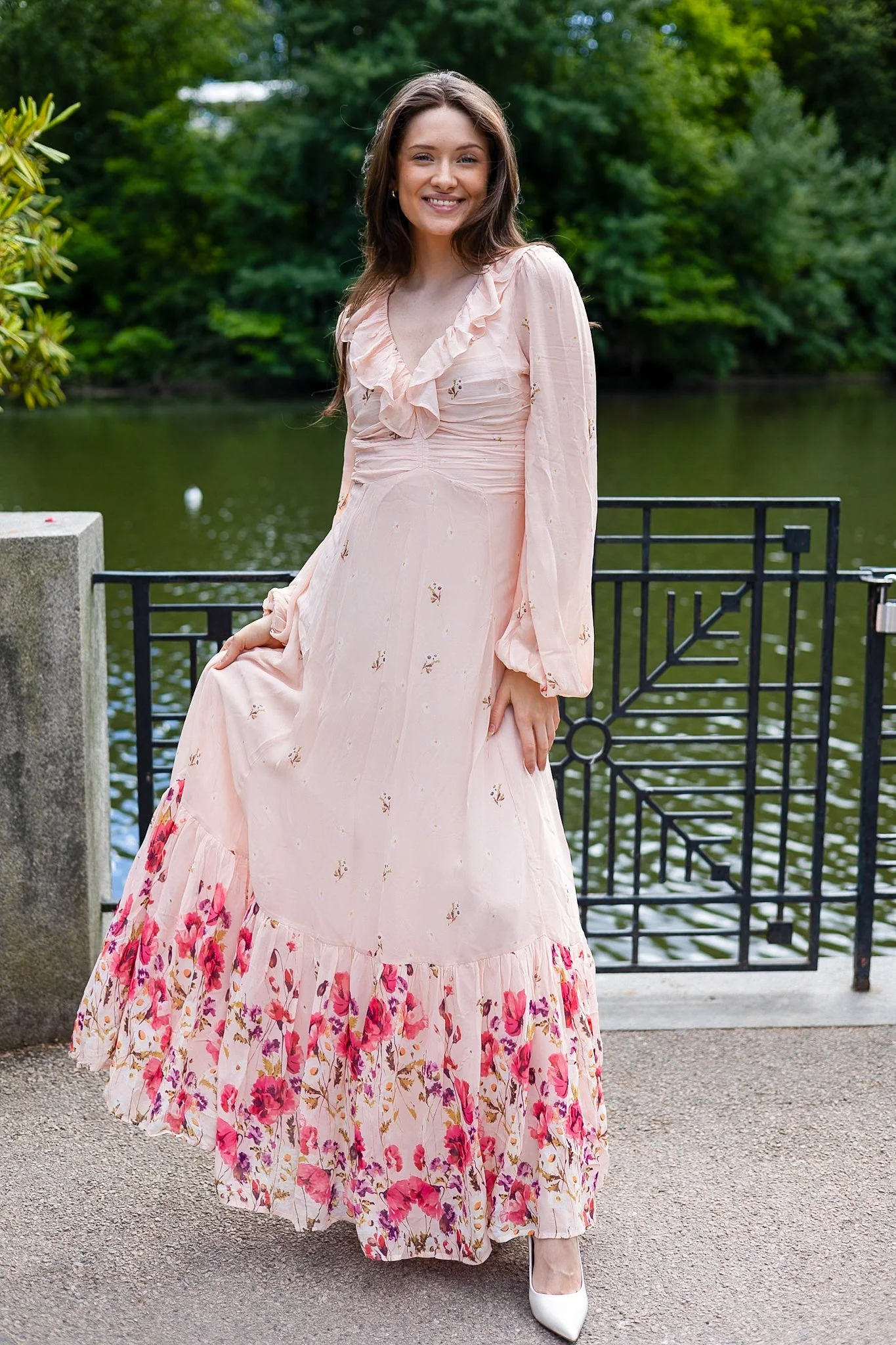 Georgette Ruffle Gown Wild Flowers - Image 4