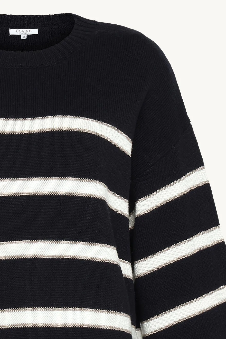 Palina Stripe Pullover Dark Navy - Image 2