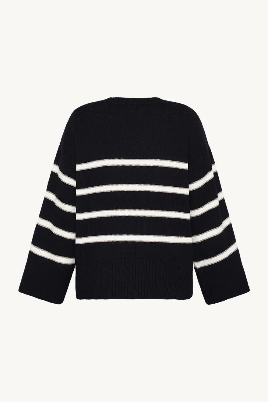 Palina Stripe Pullover Dark Navy - Image 3